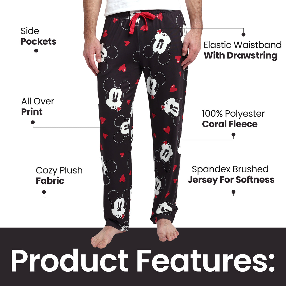 Mickey Mouse Classic All-Over Print Adult Unisex Sleep Pajama Pants