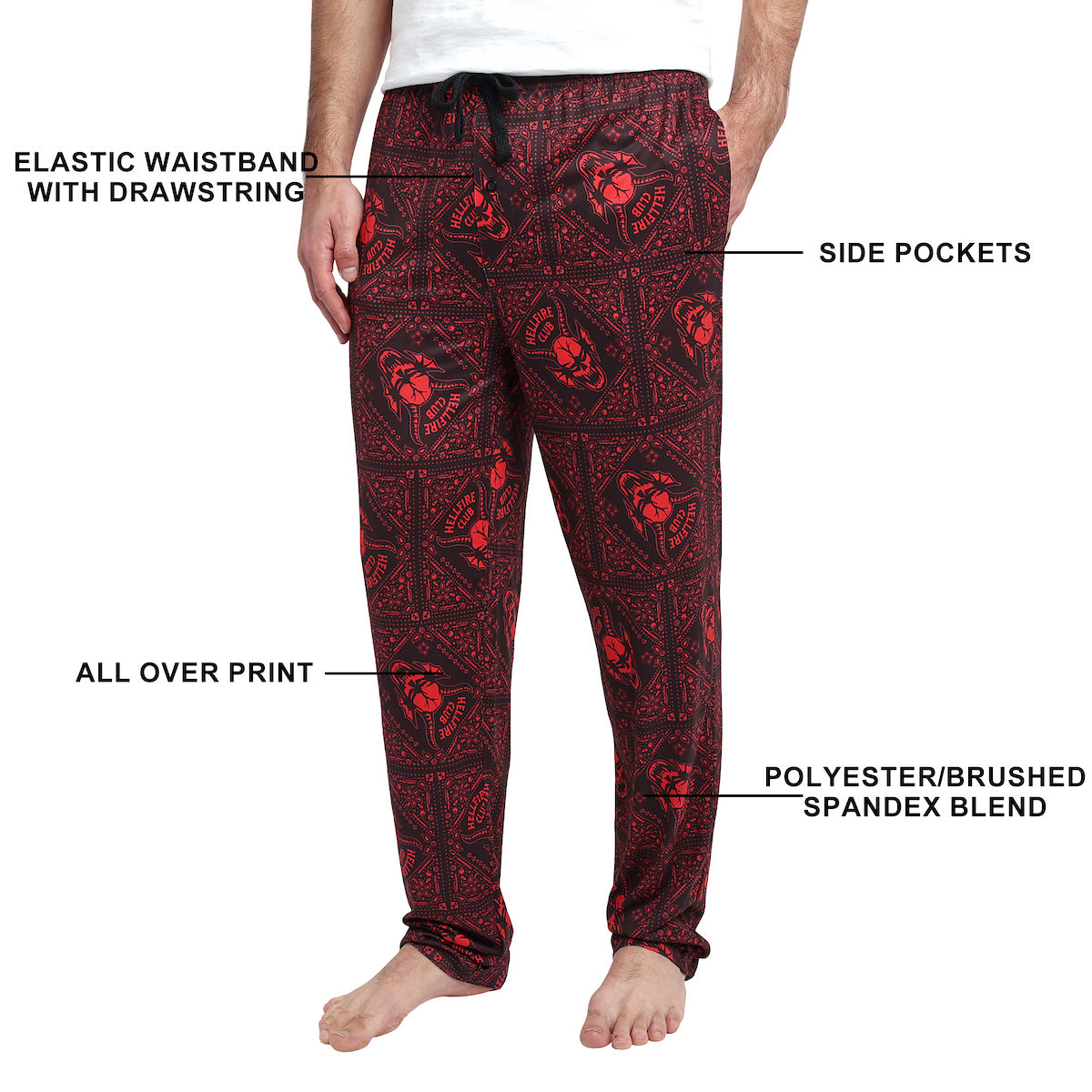 Stranger Things Hellfire Club Men's Sleep Pajama Pants