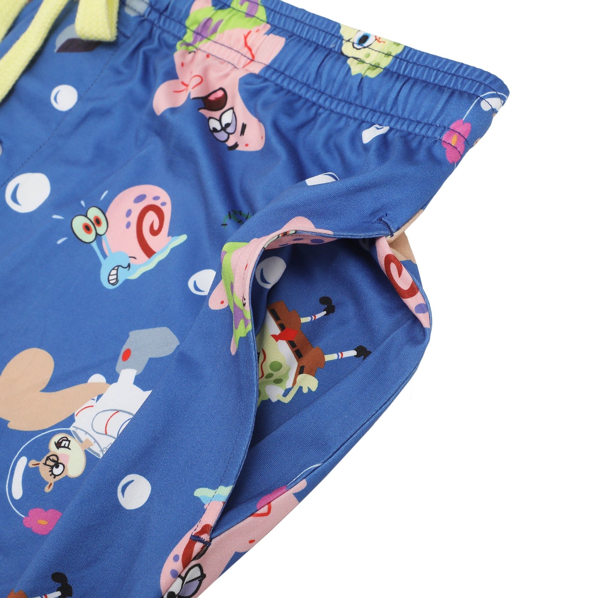 Spongebob Squarepants Characters & Bubbles Mens' Blue Sleep Pajama Pants