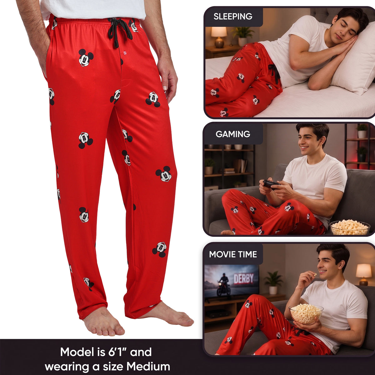 Mickey Mouse Classic All-Over Print Unisex Sleep Pajama Pants