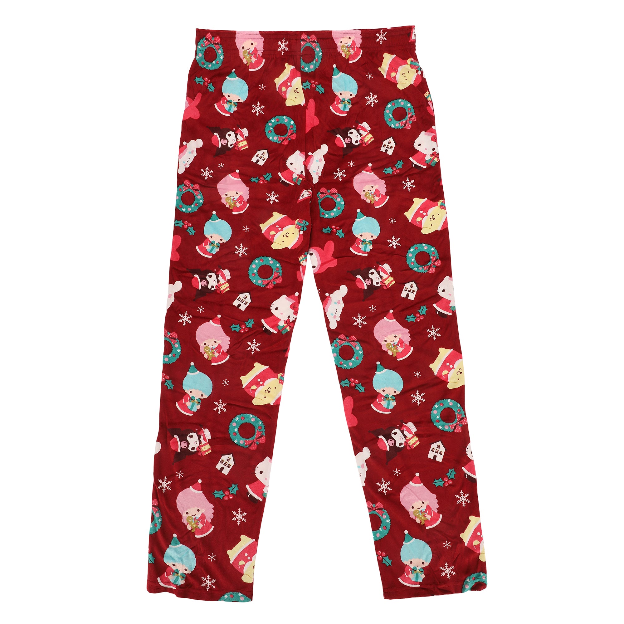 Hello Kitty & Friends Holiday All-Over Print Men's Lightweight Plush Fleece Sleep Pajama Pants