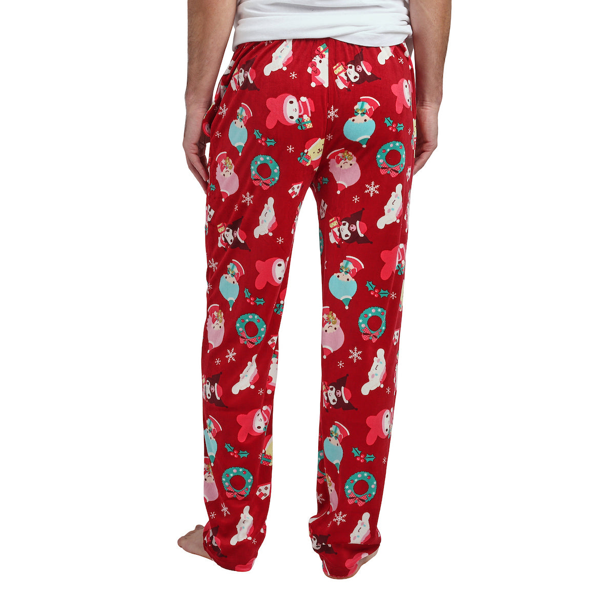 Hello Kitty & Friends Holiday All-Over Print Men's Lightweight Plush Fleece Sleep Pajama Pants