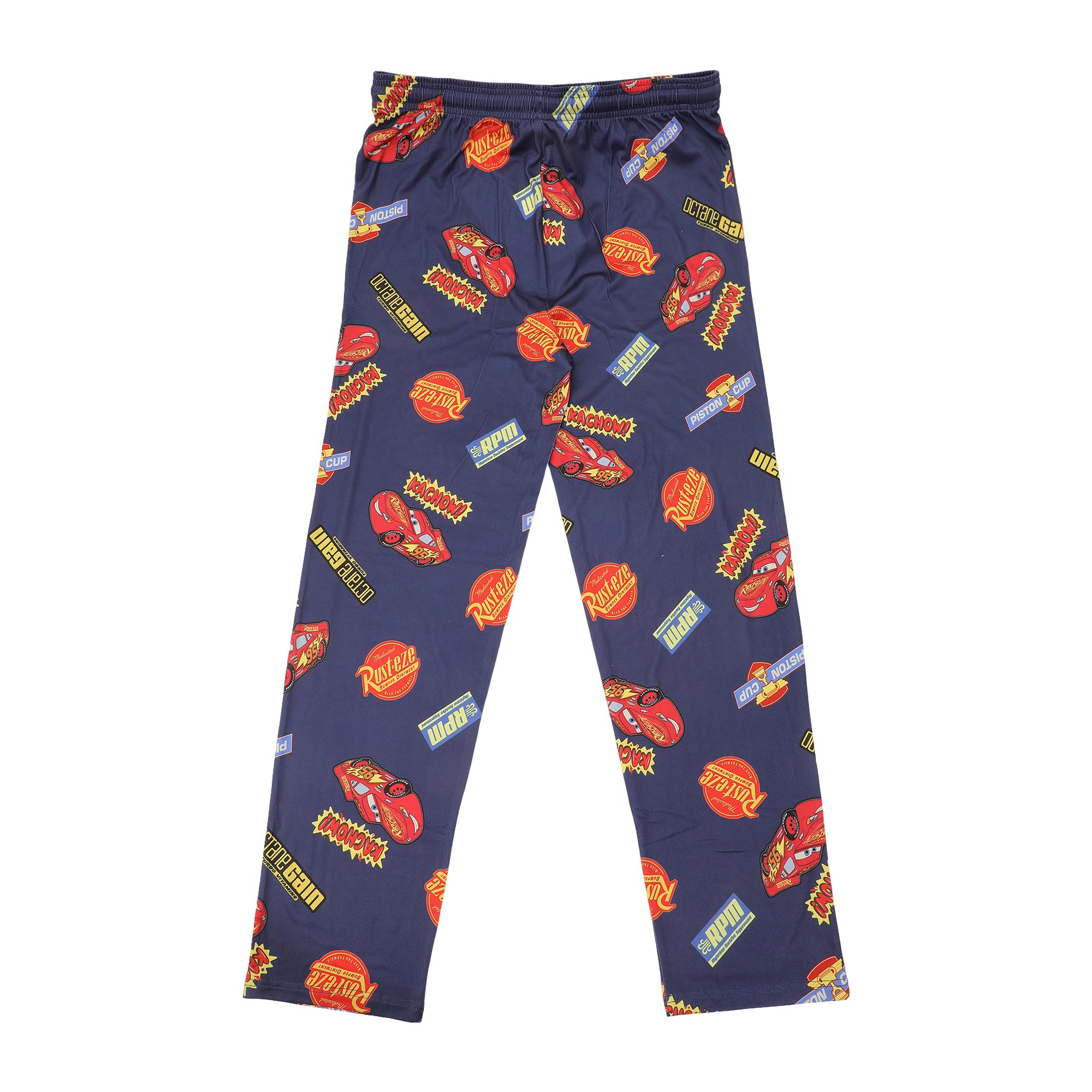 Pixar Cars Lightning McQueen & Radiator Springs Logos Adult Navy Sleep Pajama Pants