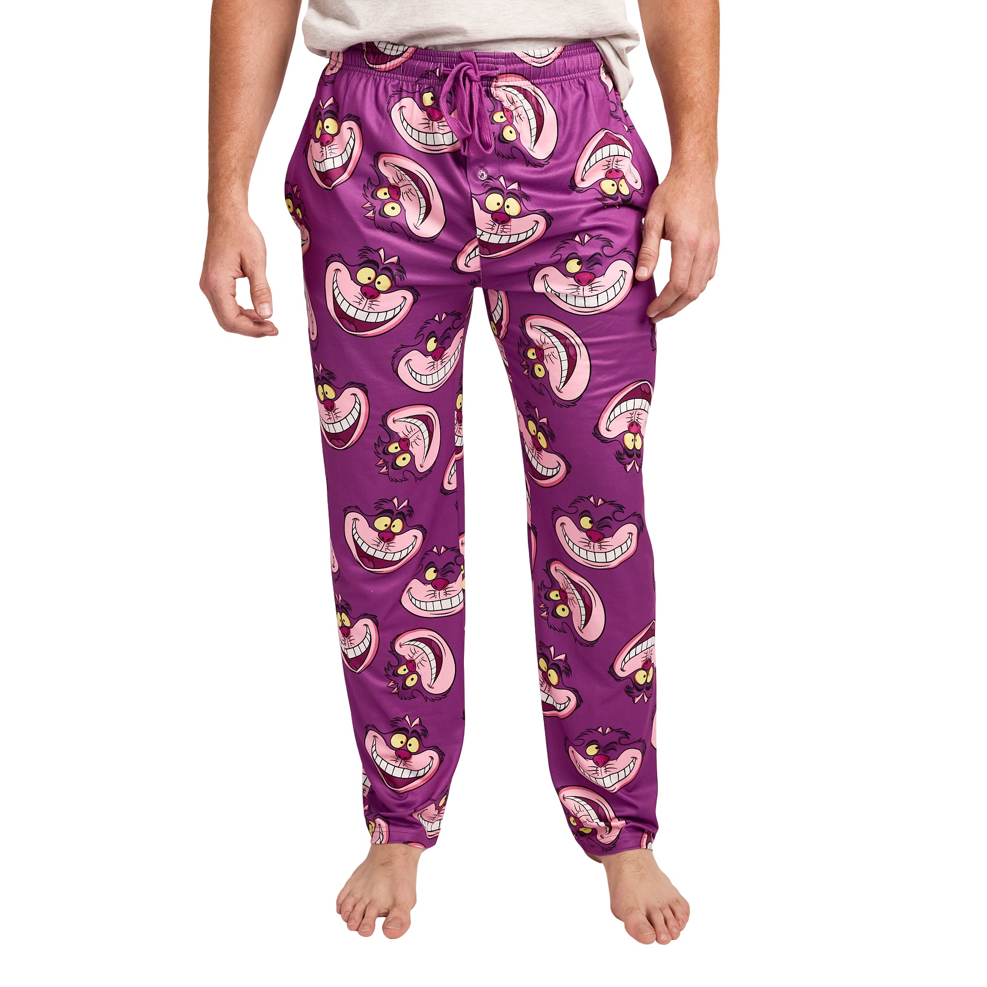 Disney Alice In Wonderland Chesire Cat All-Over Print Adult Purple Sleep Pajama Pants
