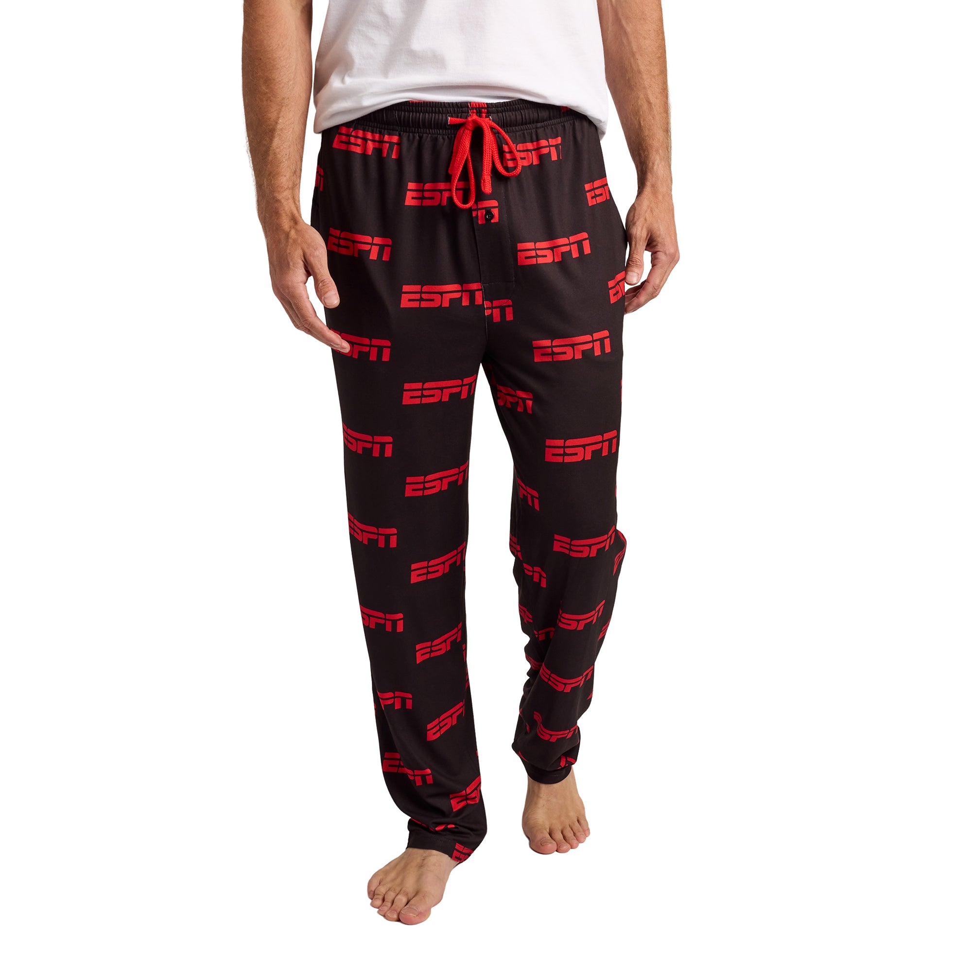 ESPN Logo All-Over Print Men’s Black Sleep Pajama Pants