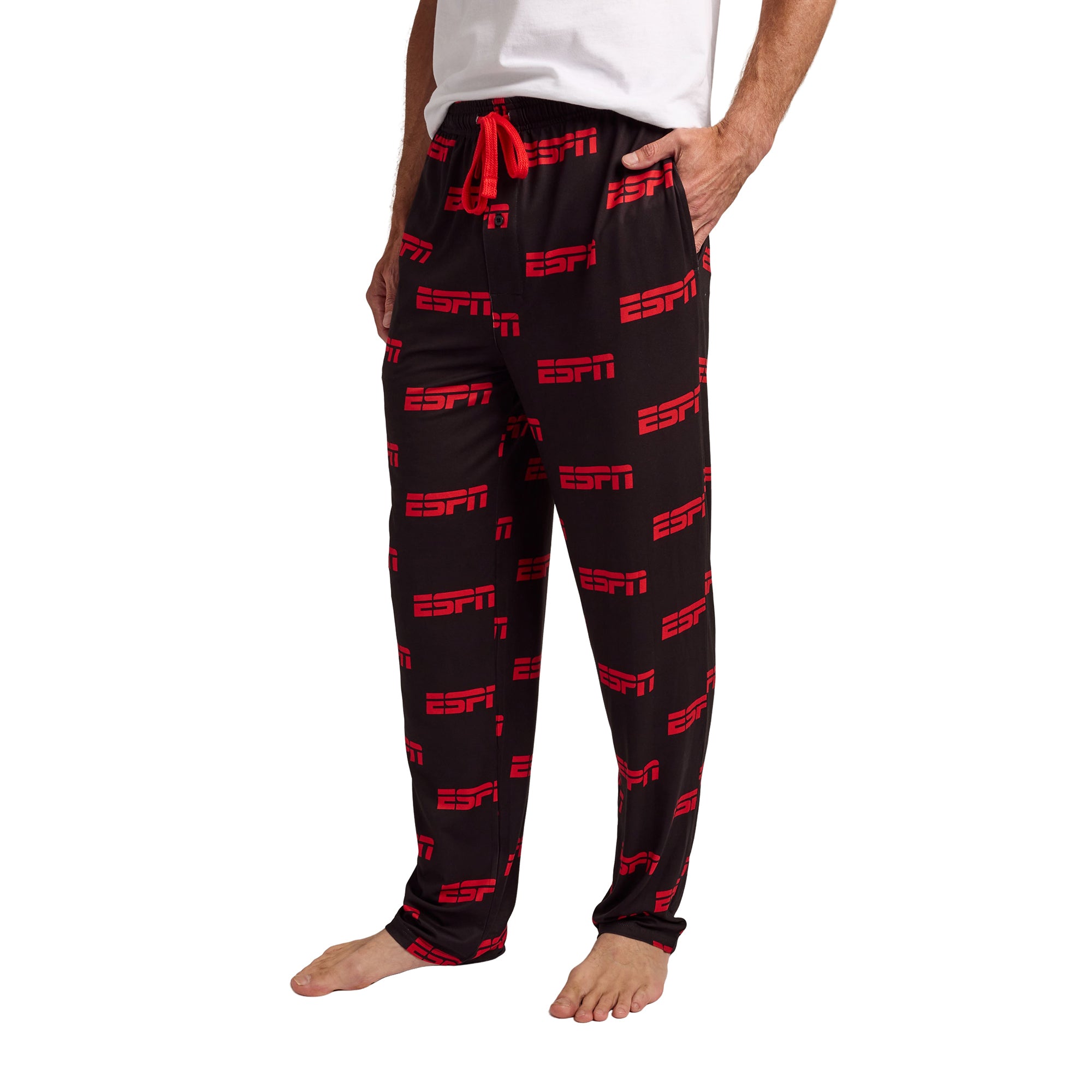 ESPN Logo All-Over Print Men’s Black Sleep Pajama Pants