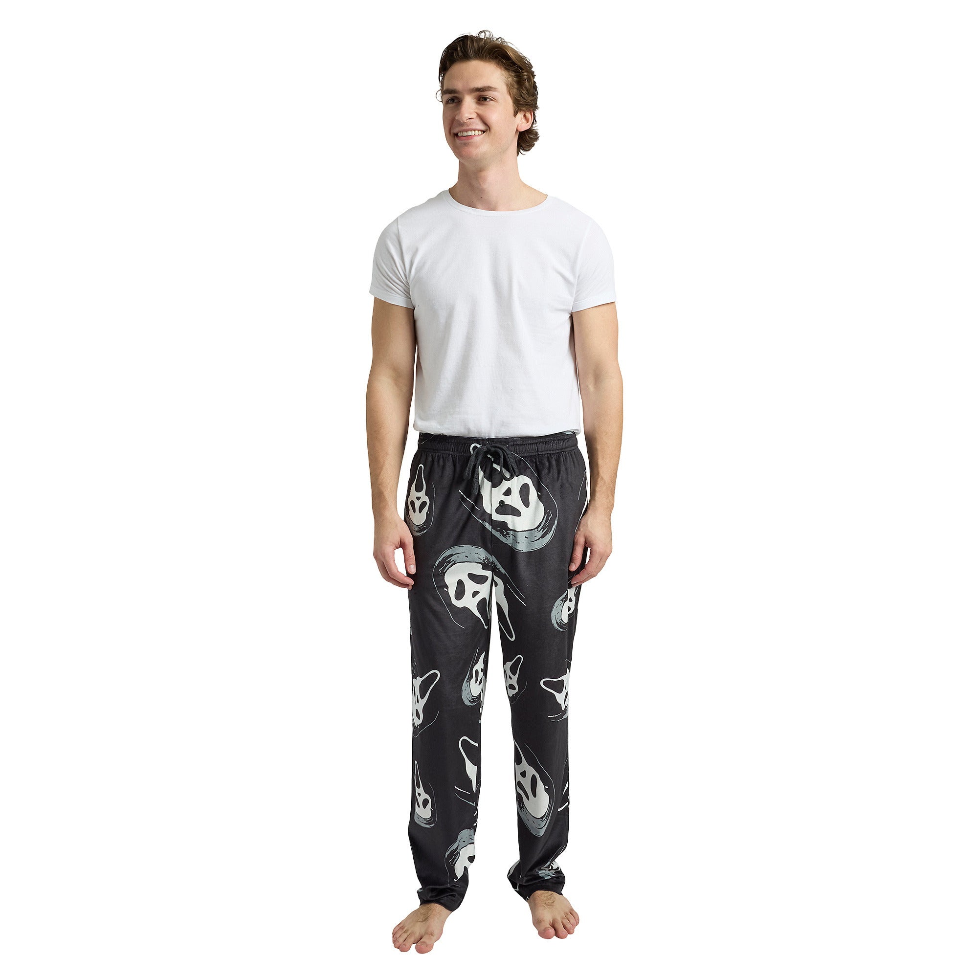 Ghostface All-Over Character Print Plush Minkey Fleece Men's Sleep Pajama Pants