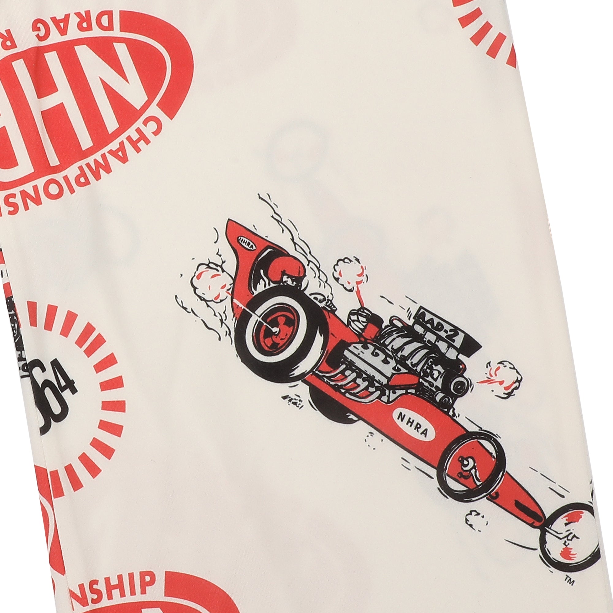 National Hot Rod Association Cars & Logo All-Over Print Men’s White Sleep Pajama Pants