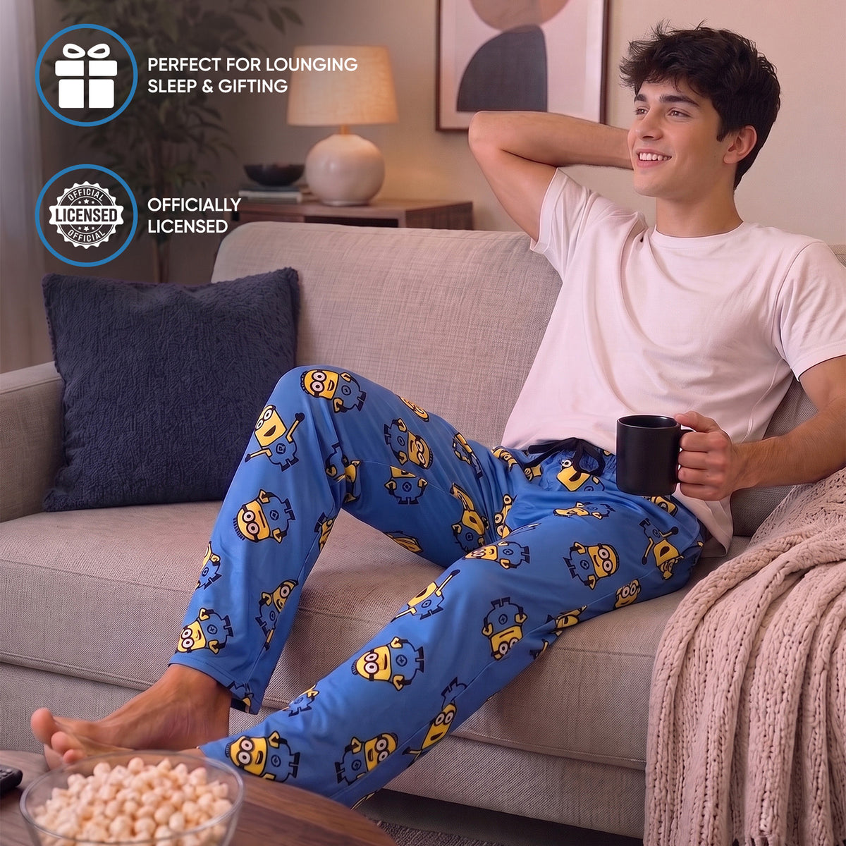 Minions All-Over Character Print Men's Sleep Pajama Pants