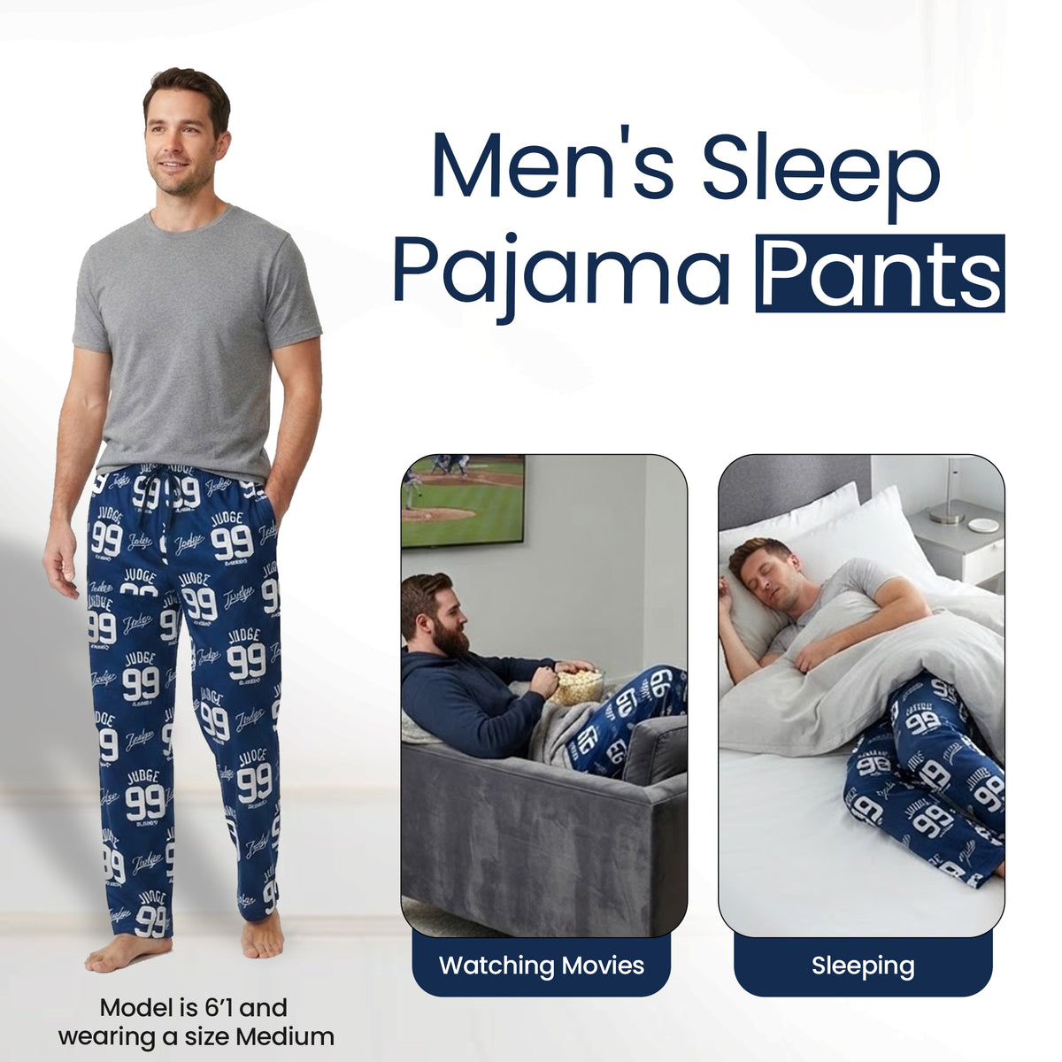 MLBPA Aaron Judge Judge 99 Men's Blue Sleep Pajama Pants