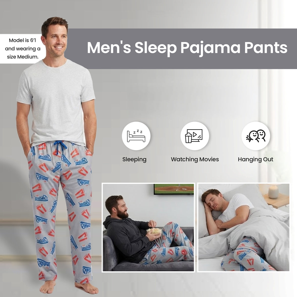 MLBPA Shohei Ohtani 17 Men's Gray Sleep Pajama Pants