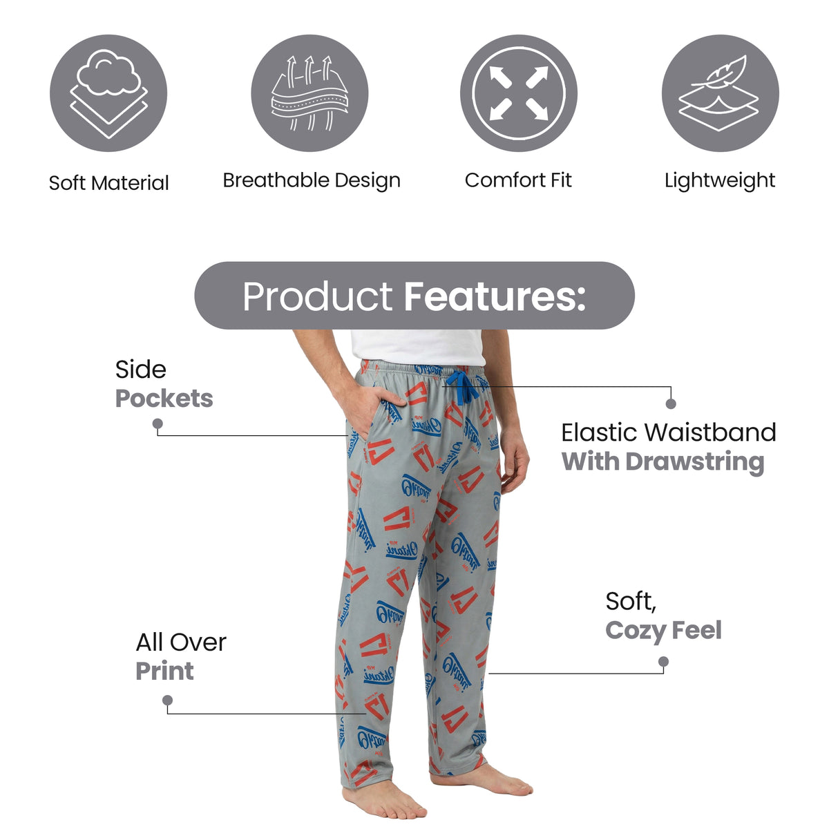 MLBPA Shohei Ohtani 17 Men's Gray Sleep Pajama Pants