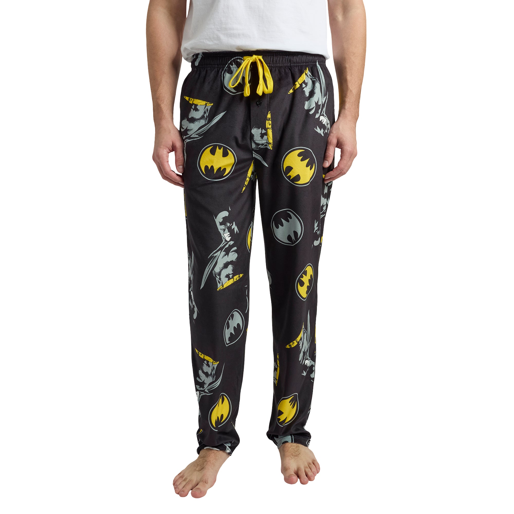 Batman Hero & Logo All-Over Print Men’s Black Sleep Pajama Pants