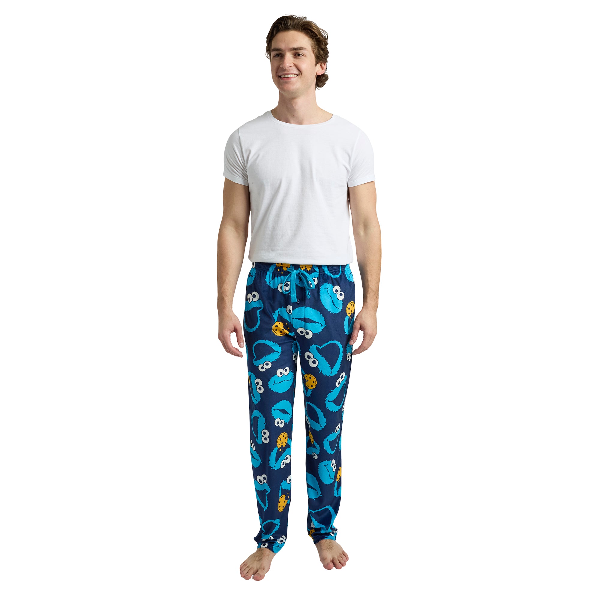 Sesame Street Cookie Monster All-Over Print Men’s Navy Sleep Pajama Pants