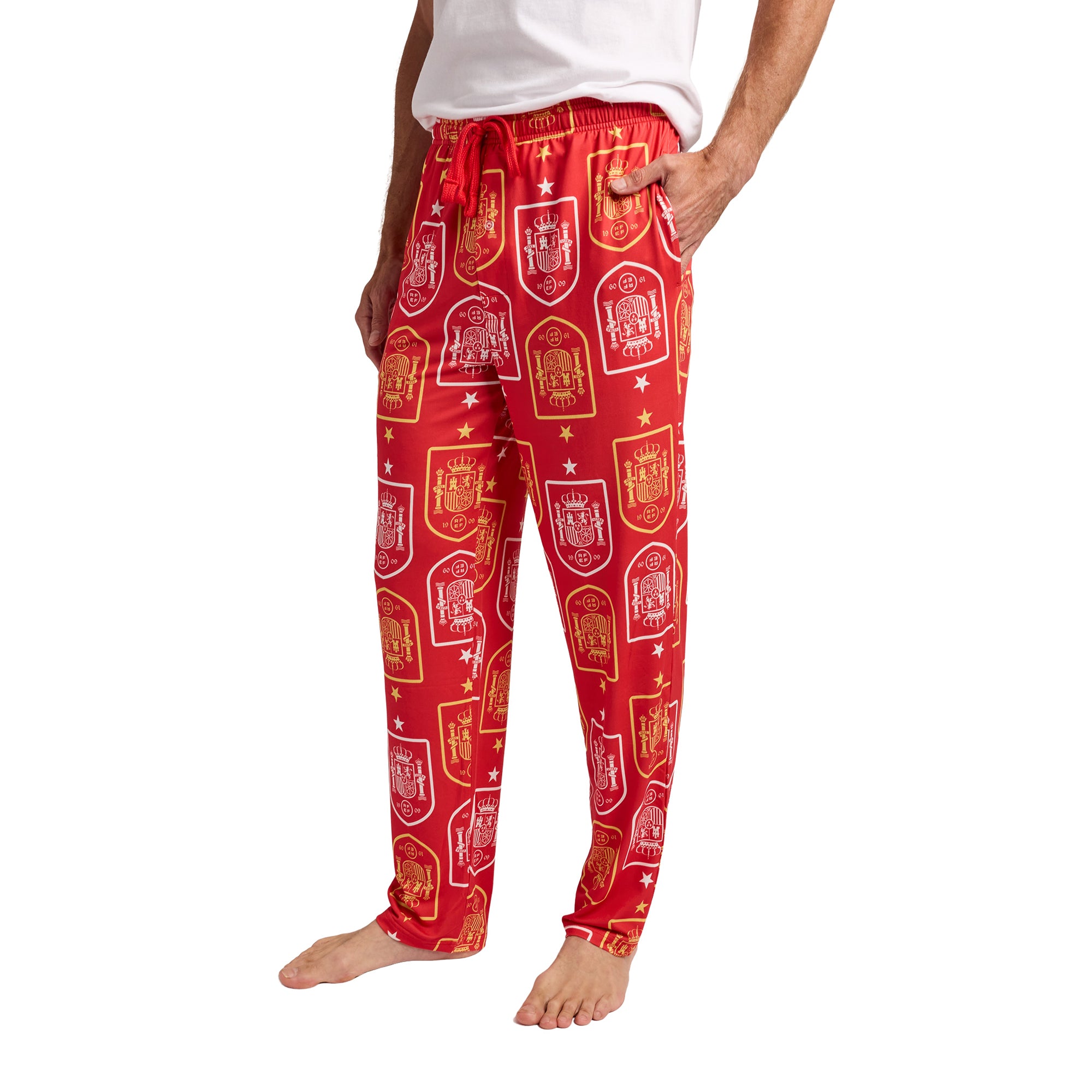 Spain Soccer Federation Logo All-Over Print Men’s Red Sleep Pajama Pants