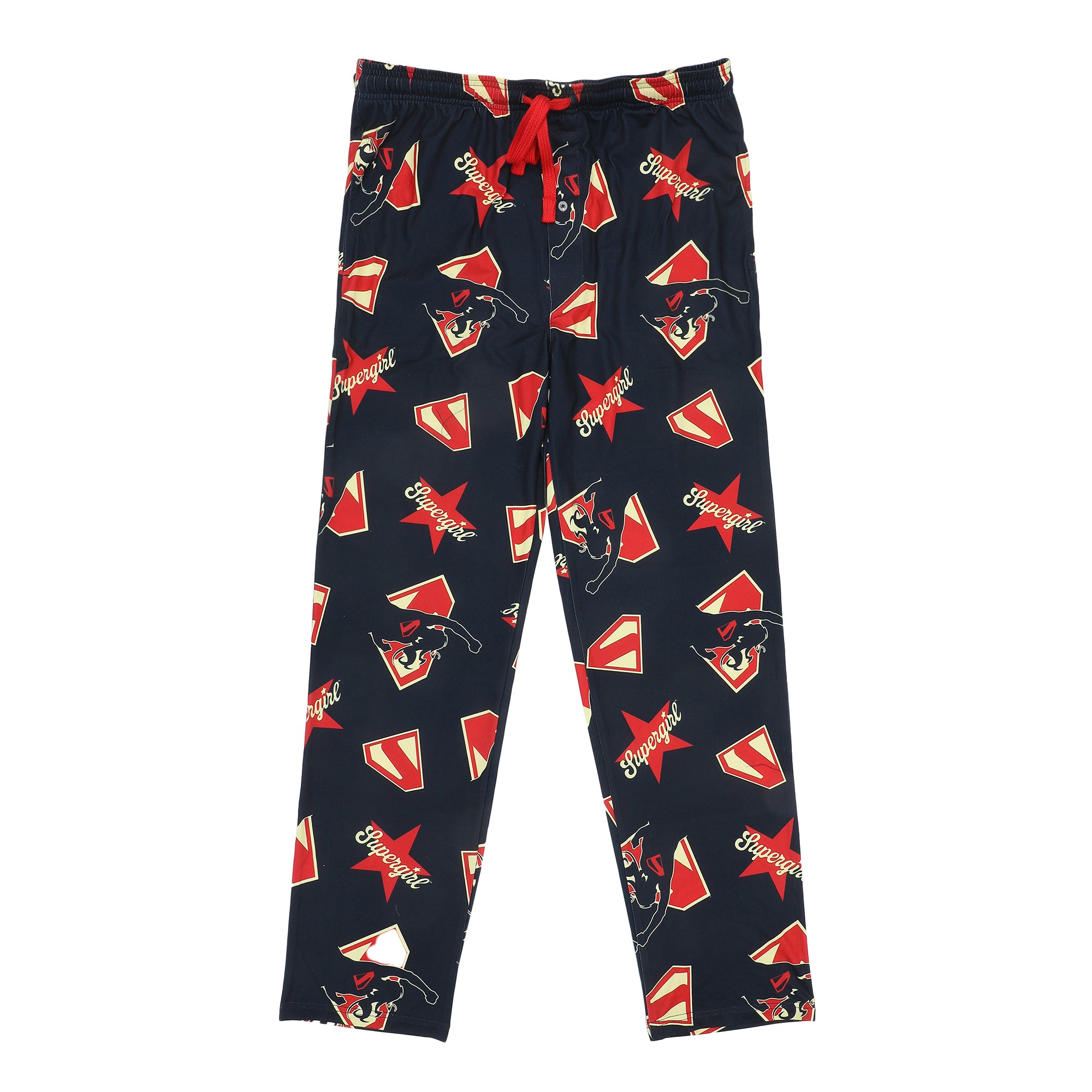 DC Super Hero Girls Supergirl All-Over Print Men’s Navy Sleep Pajama Pants