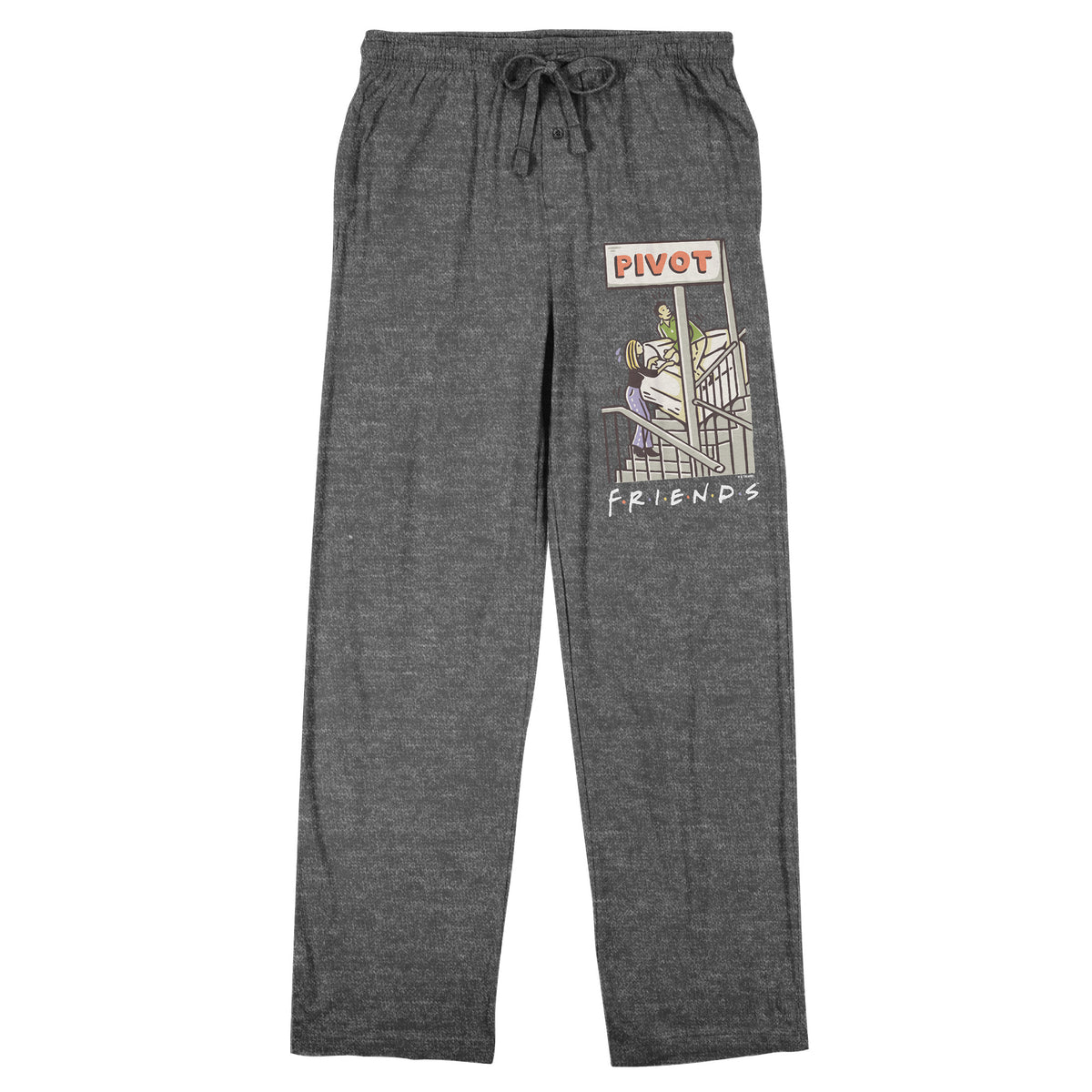 Friends TV Illustrated Pivot Scene Men's Gray Heather Sleep Pajama Pants