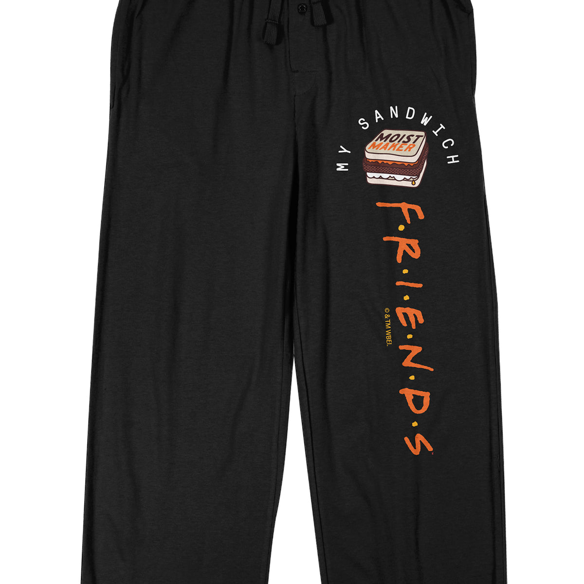 Friends TV Moist Maker Sandwich Men's Black Sleep Pajama Pants