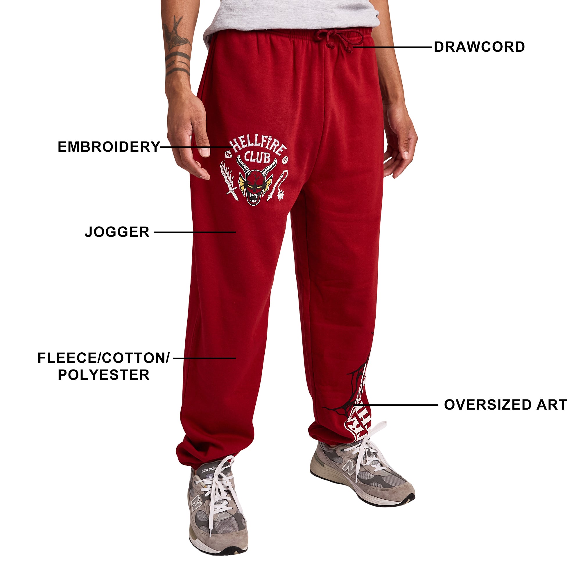 Stranger Things Hellfire Club Logo Art Men's Red Joggers