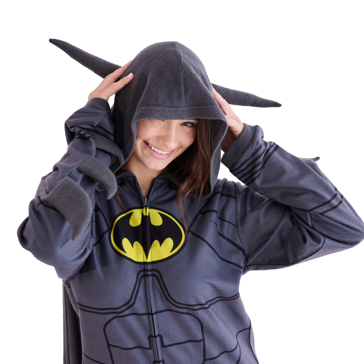 Batman 1989 Movie Men's Long Sleeve Hooded Cosplay Union Suit