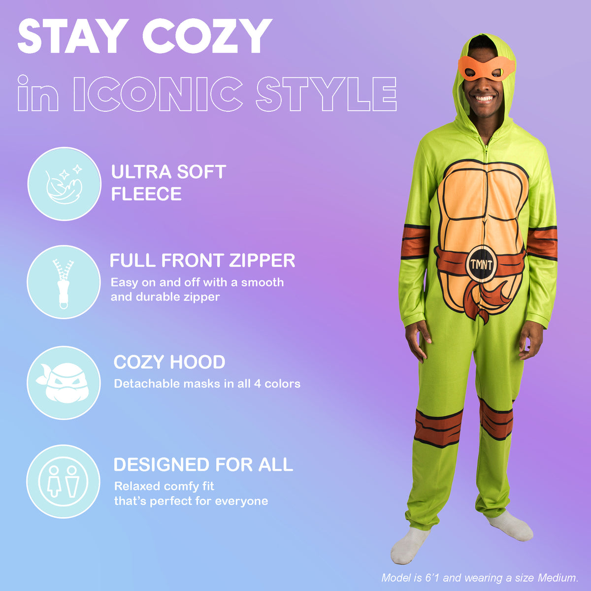 TMNT Teenage Mutant Ninja Turtles Hooded Cosplay Onesie Costume Union Suit
