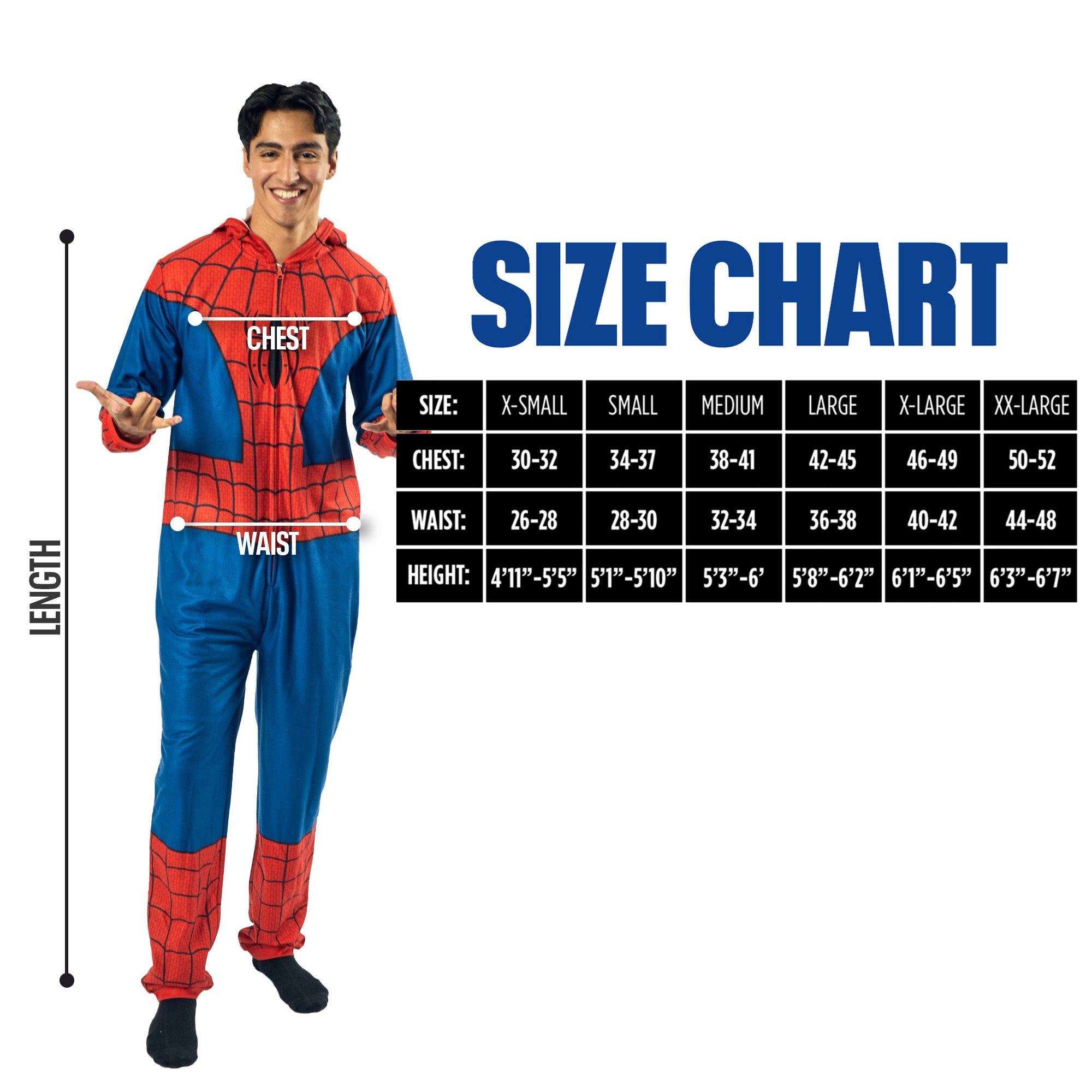 Spider-Man Costume Men's Hooded Onesie Cosplay Costume Union Suit