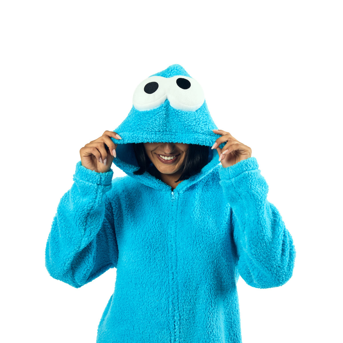 Sesame Street Cookie Monster Onesie Costume Union Suit With Hood