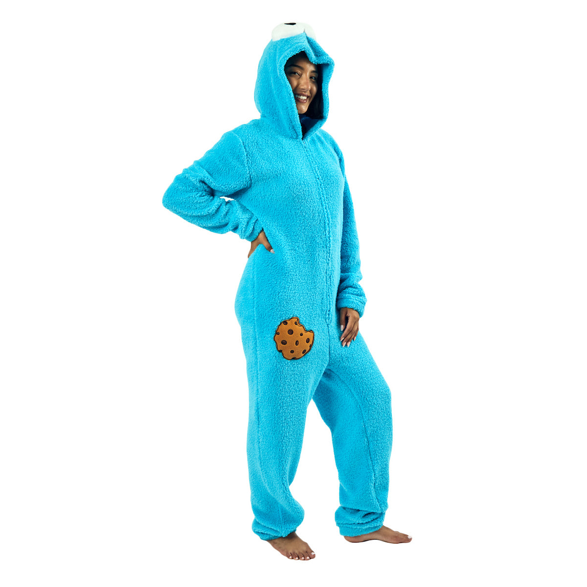 Sesame Street Cookie Monster Onesie Costume Union Suit With Hood
