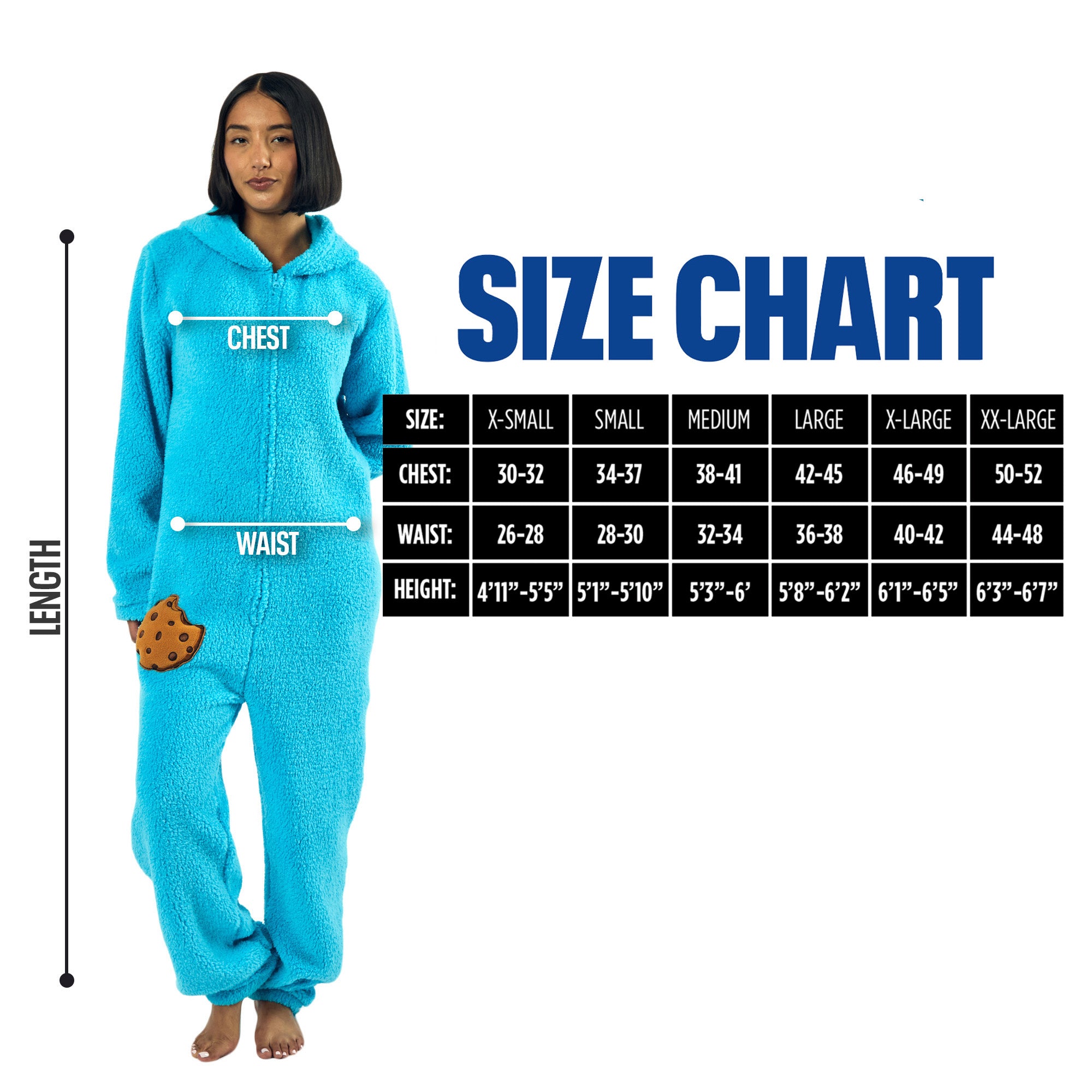 Sesame Street Cookie Monster Onesie Costume Union Suit With Hood
