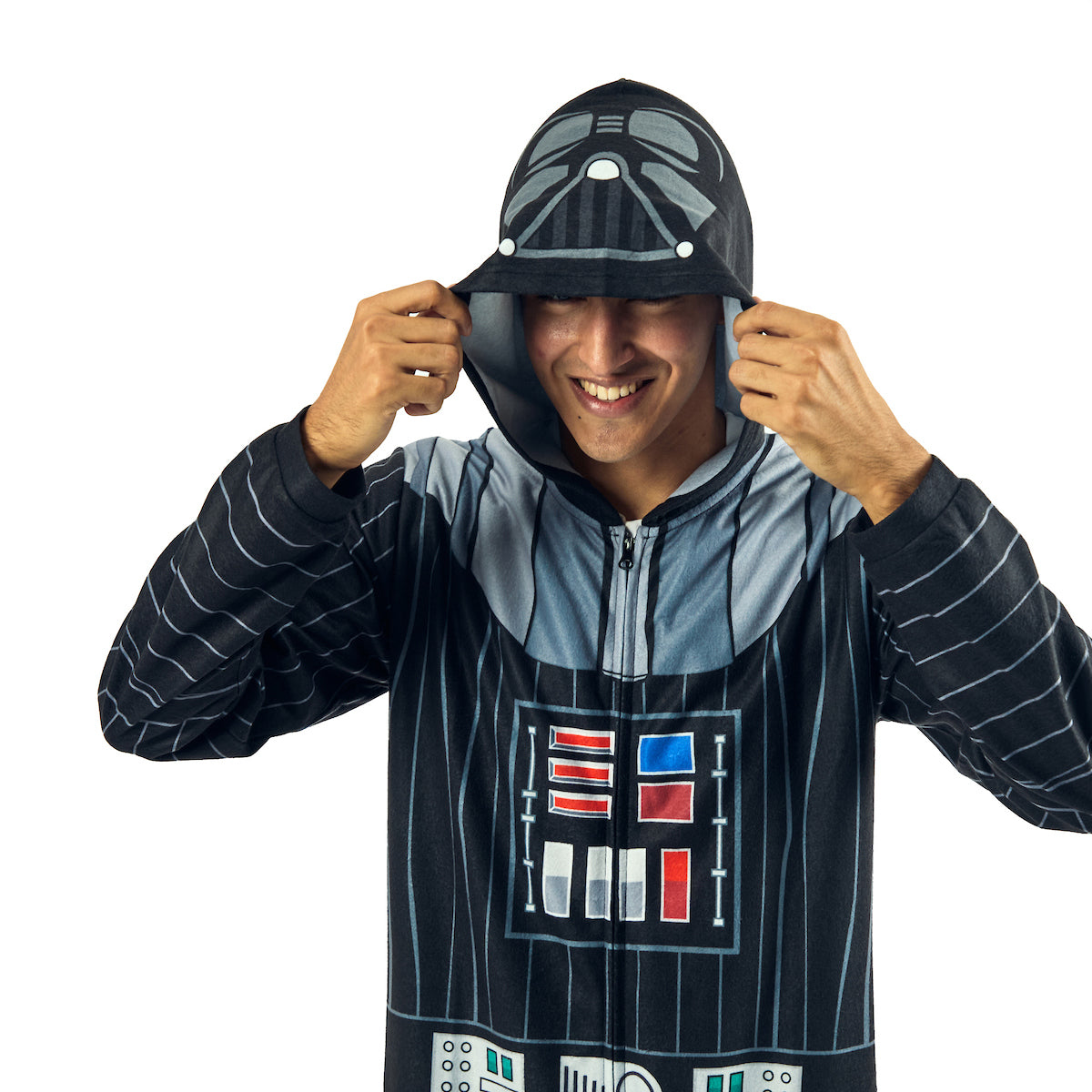 Star Wars Darth Vader Men's Onesie Costume Union Suit With Hood