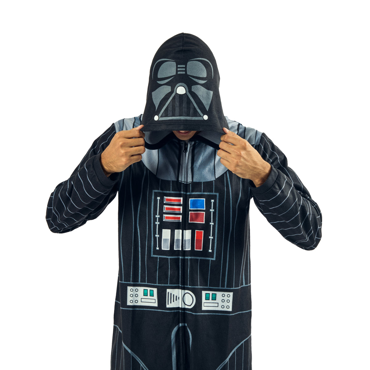 Star Wars Darth Vader Men's Onesie Costume Union Suit With Hood