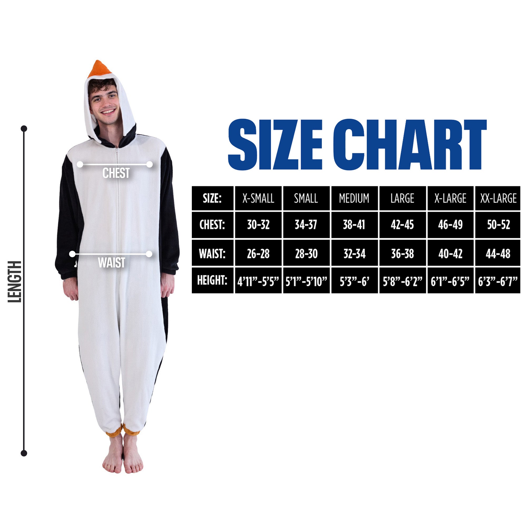 Penguin Adult Hooded Kigurumi Onesie Costume Union Suit