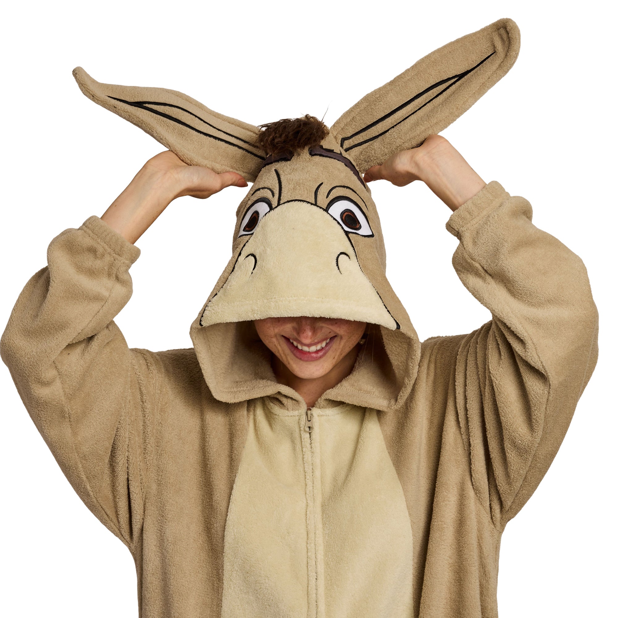 Shrek Donkey Adult Long Sleeve Hooded Kigurumi Cosplay Onesie Costume Suit