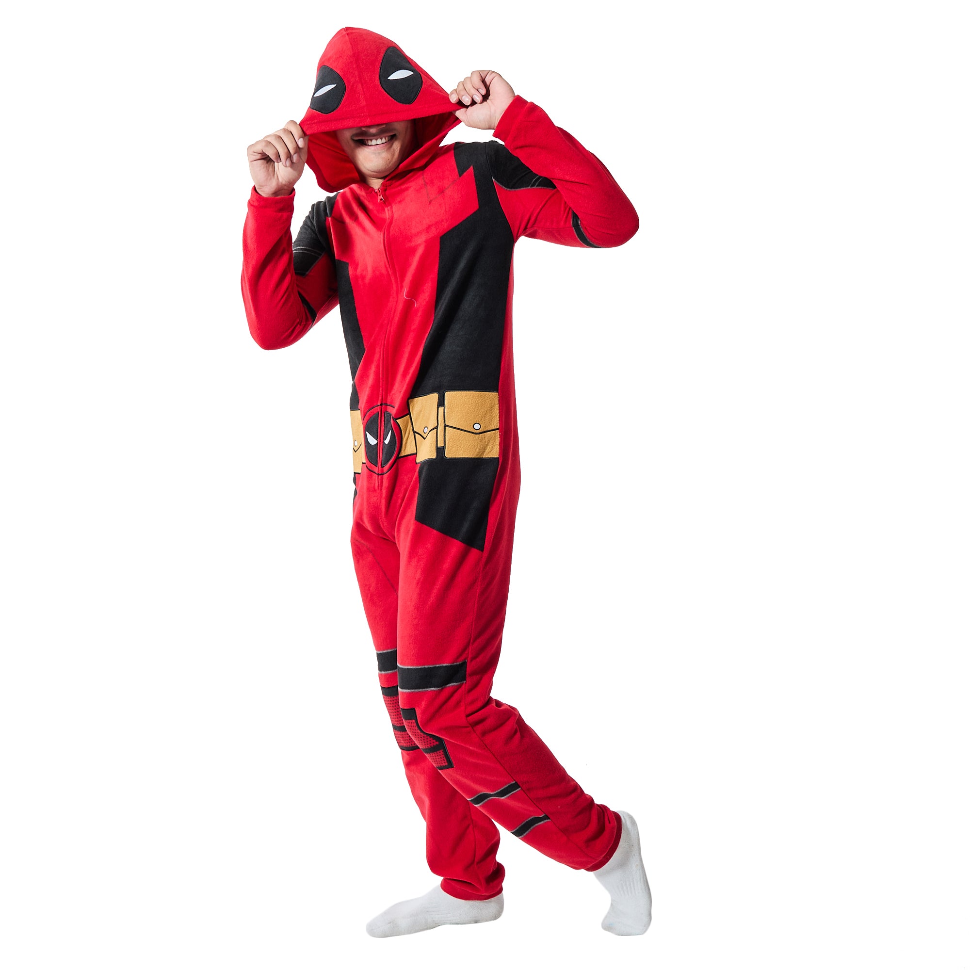 Deadpool Superhero Costume Unisex Hooded Onesie Union Suit