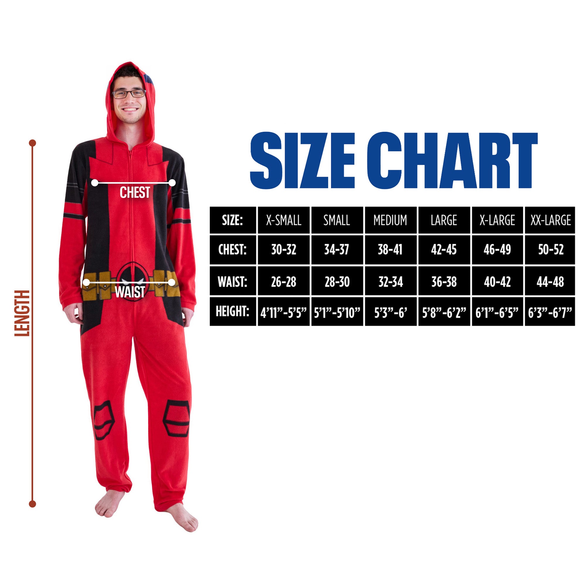 Deadpool Superhero Costume Unisex Hooded Onesie Union Suit