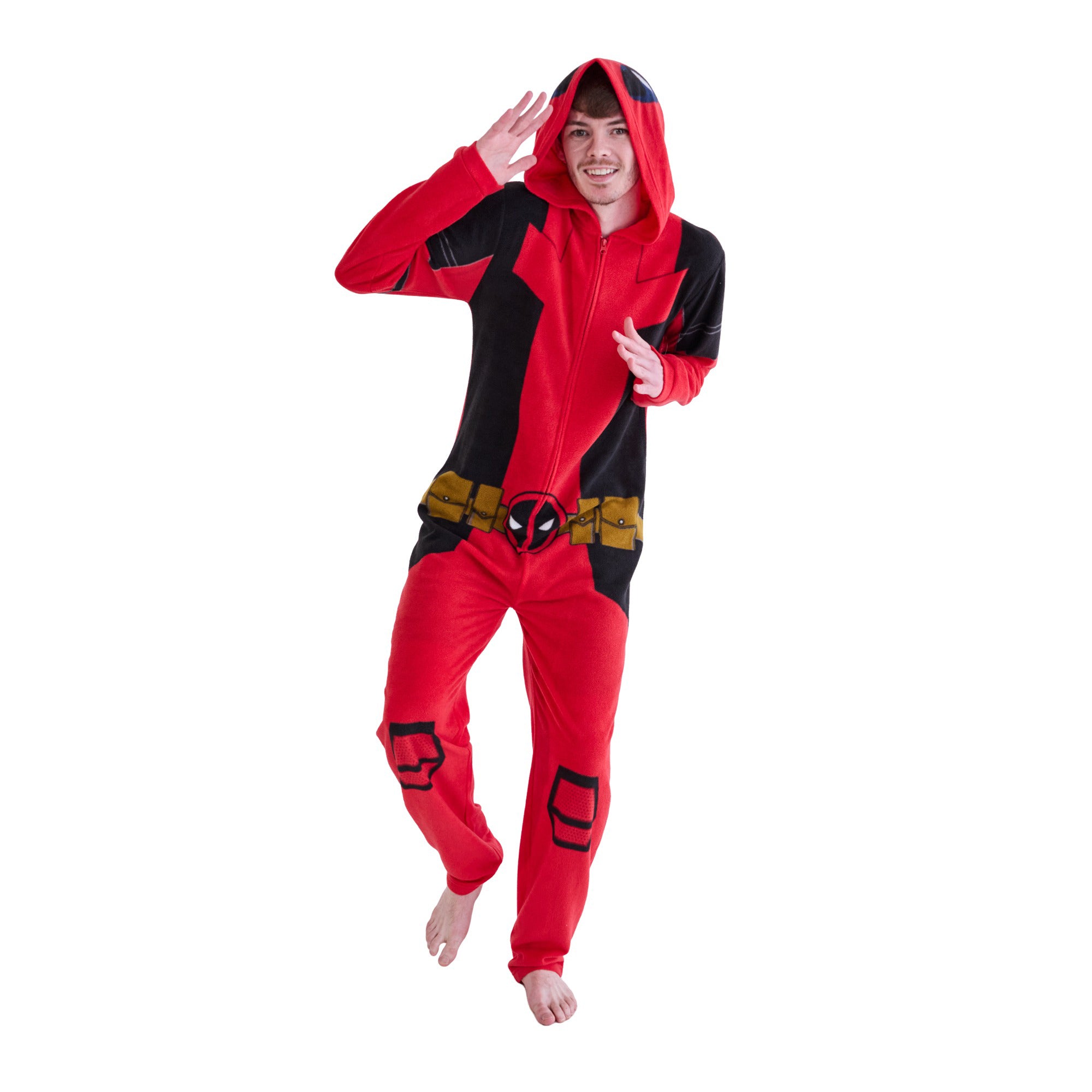 Deadpool Superhero Costume Unisex Hooded Onesie Union Suit