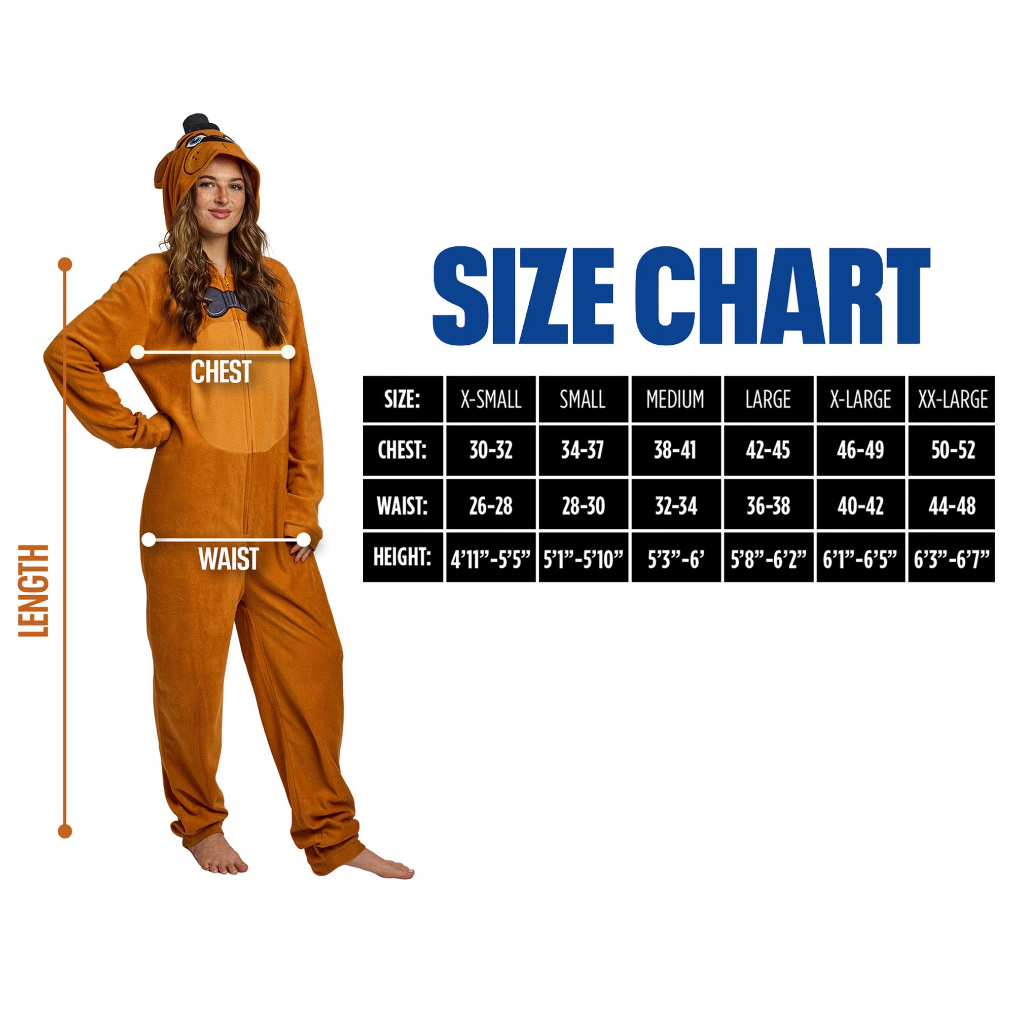 Five Nights At Freddy's Freddy Fazbear Adult Hooded Onesie Costume Union Suit