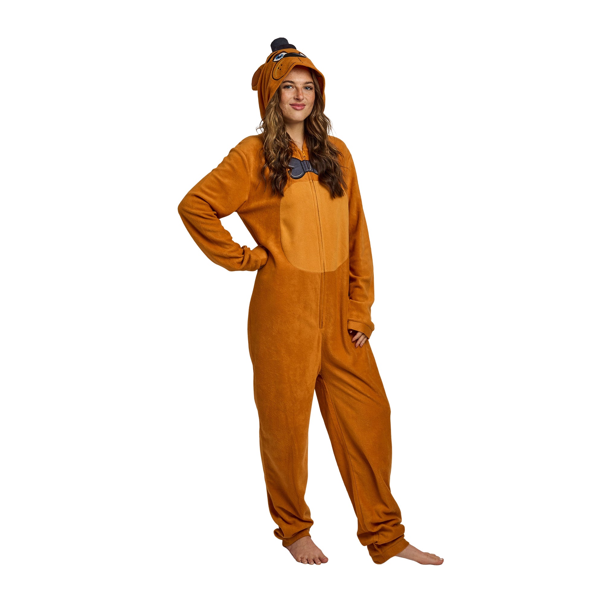Five Nights At Freddy's Freddy Fazbear Adult Hooded Onesie Costume Union Suit