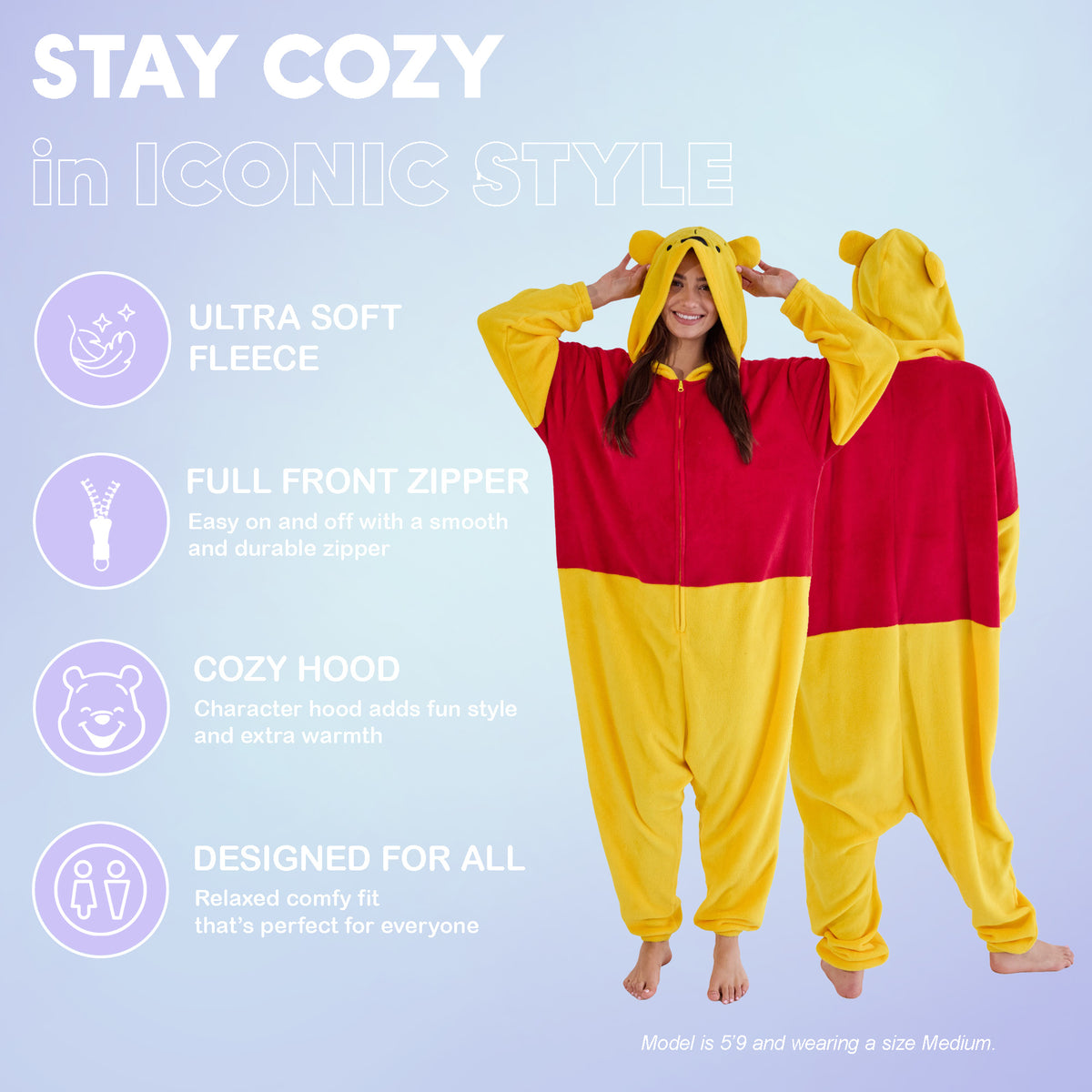Winnie The Pooh Adult Long Sleeve Hooded Kigurumi Cosplay Onesie Costume Suit