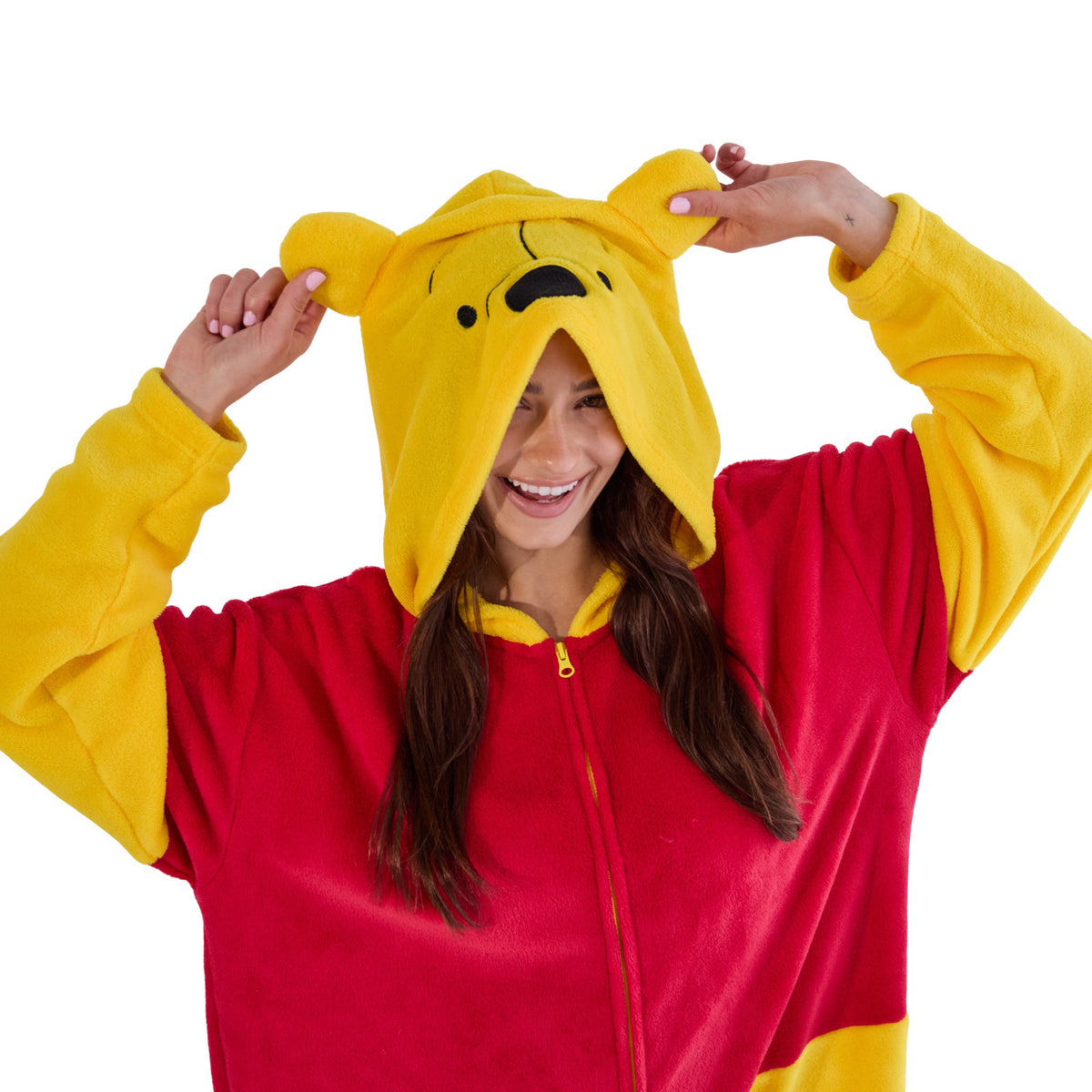 Winnie The Pooh Adult Long Sleeve Hooded Kigurumi Cosplay Onesie Costume Suit