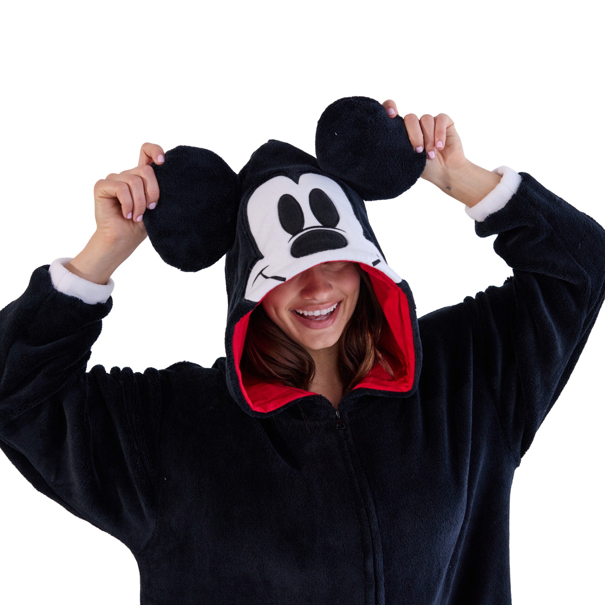 Disney Mickey Mouse Adult Long Sleeve Hooded Kigurumi Onesie Costume Cosplay Suit