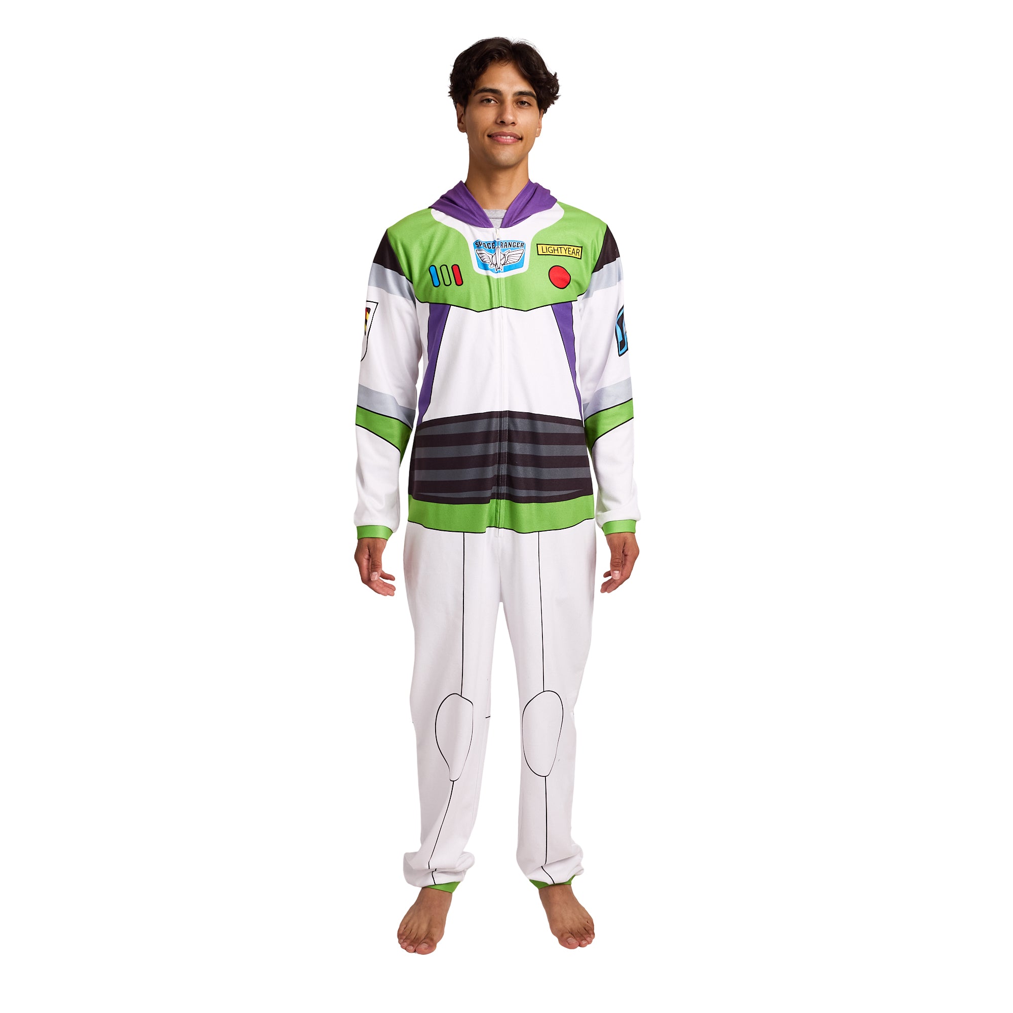 Toy Story Buzz Lightyear Adult Long Sleeve Hooded Cosplay Onesie Costume Union Suit