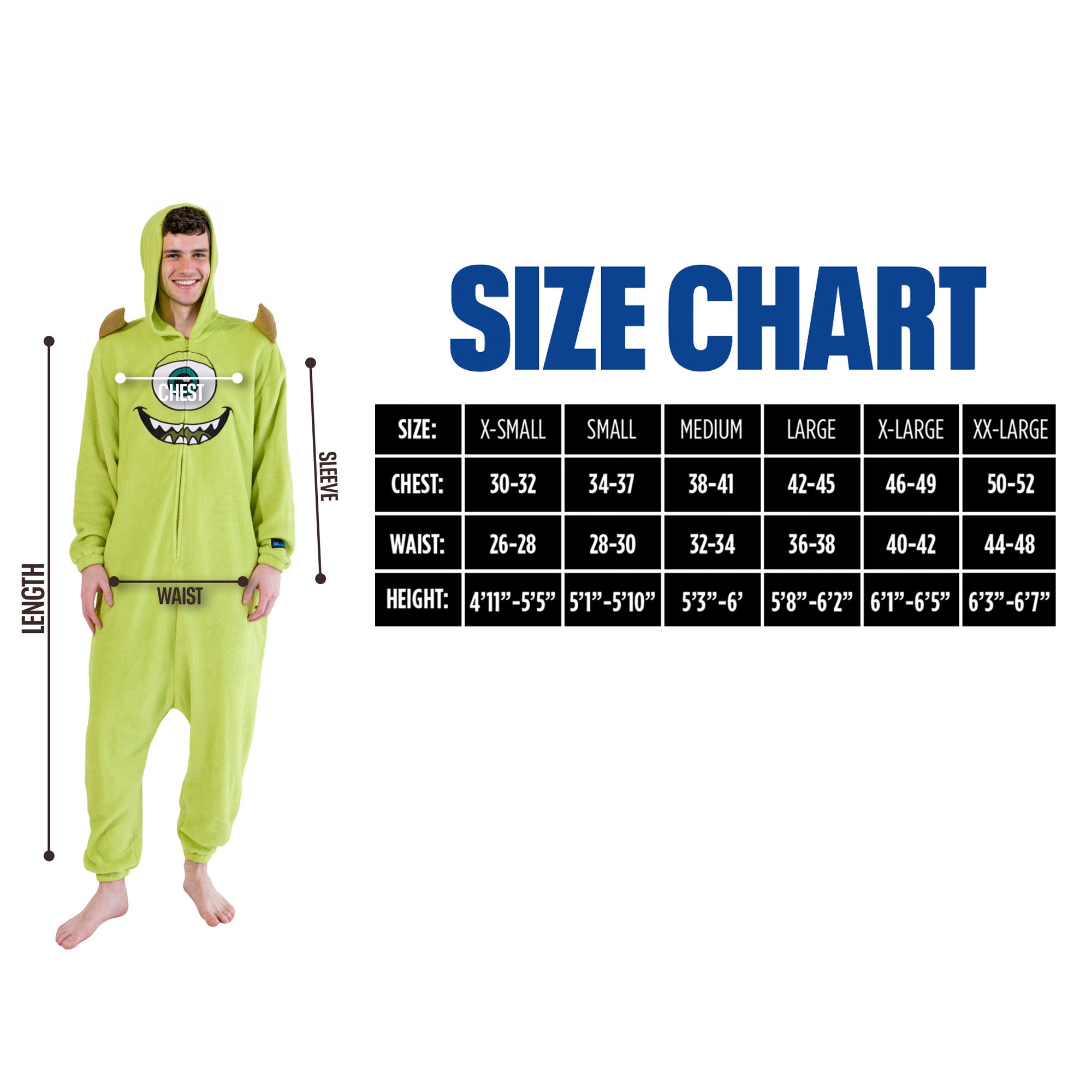 Monsters Inc Mike Wazowski Adult Green Long Sleeve Hooded Kigurumi Onesie Costume Cosplay Suit