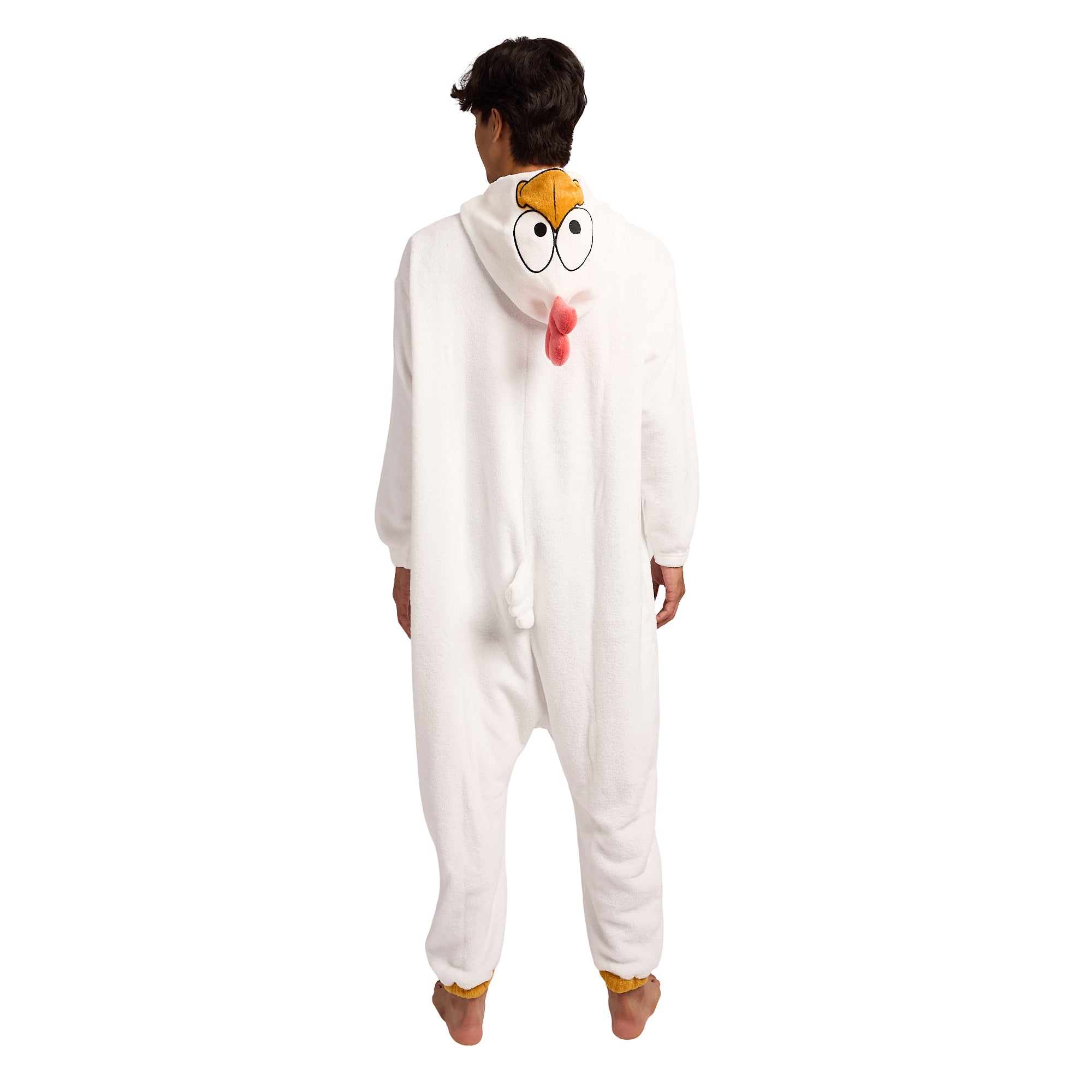 Rooster Adult White Long Sleeve Hooded Kirugumi Cosplay Onesie Costume Suit