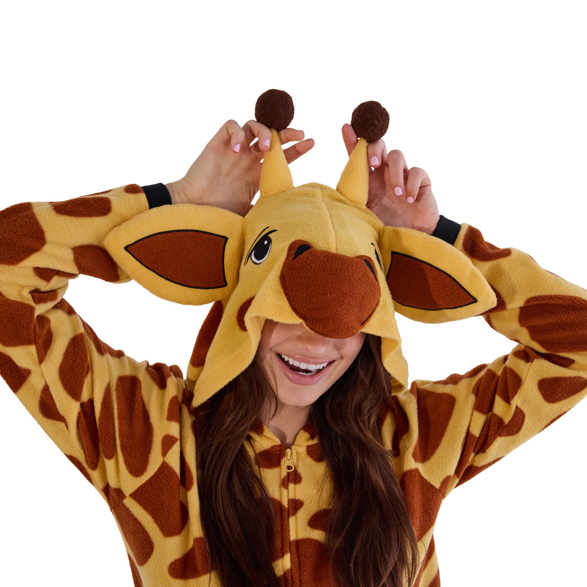 Giraffe Adult Long Sleeve Hooded Cosplay Onesie Costume Union Suit