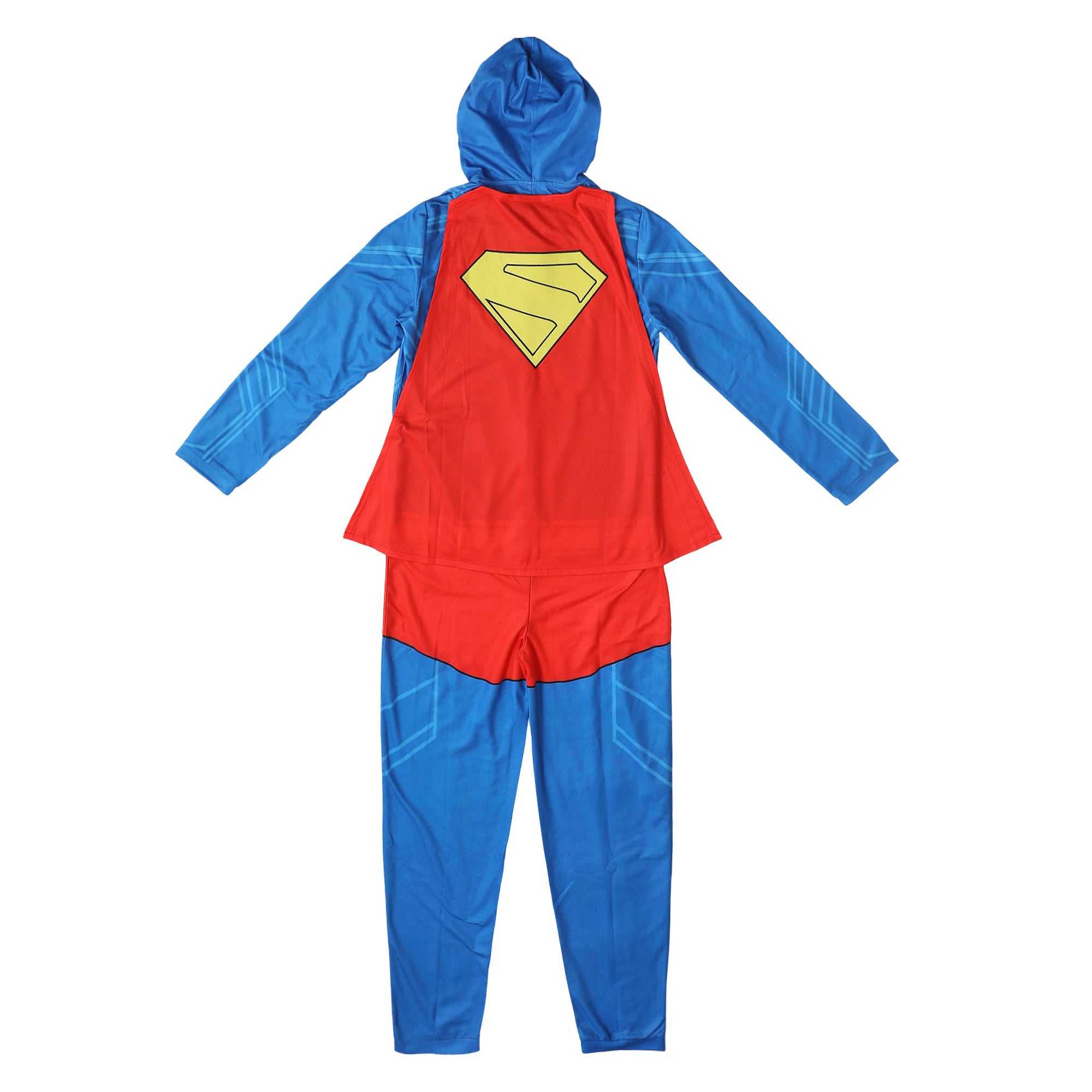 Superman Adult Long Sleeve Hooded Cosplay Onesie Costume Union Suit