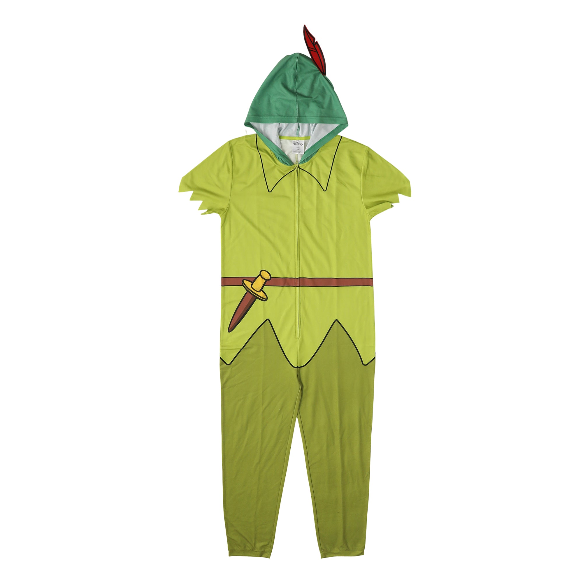 Disney Peter Pan Adult Long Sleeve Hooded Cosplay Onesie Costume Union Suit