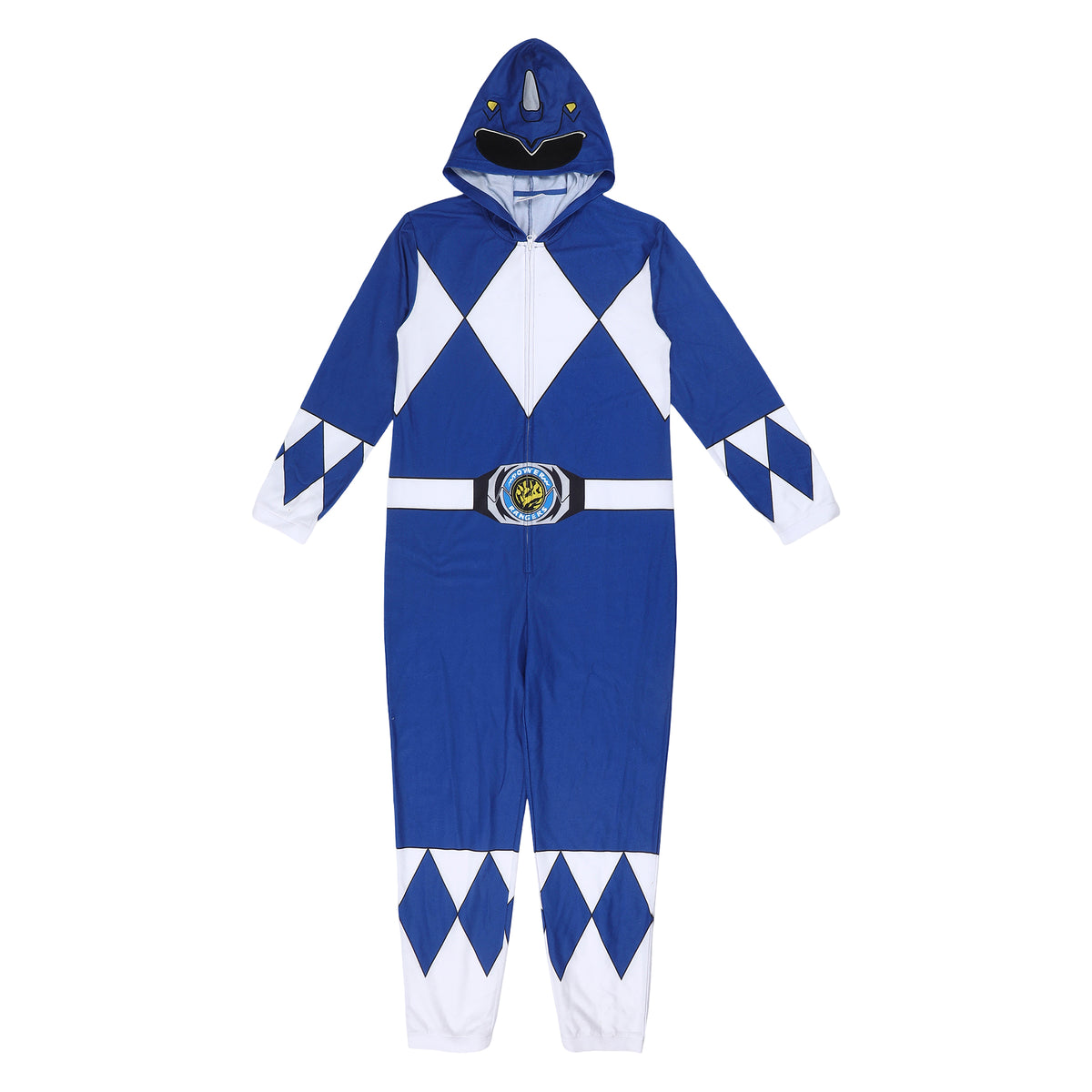 Power Rangers Blue Ranger Adult Long Sleeve Hooded Cosplay Union Suit