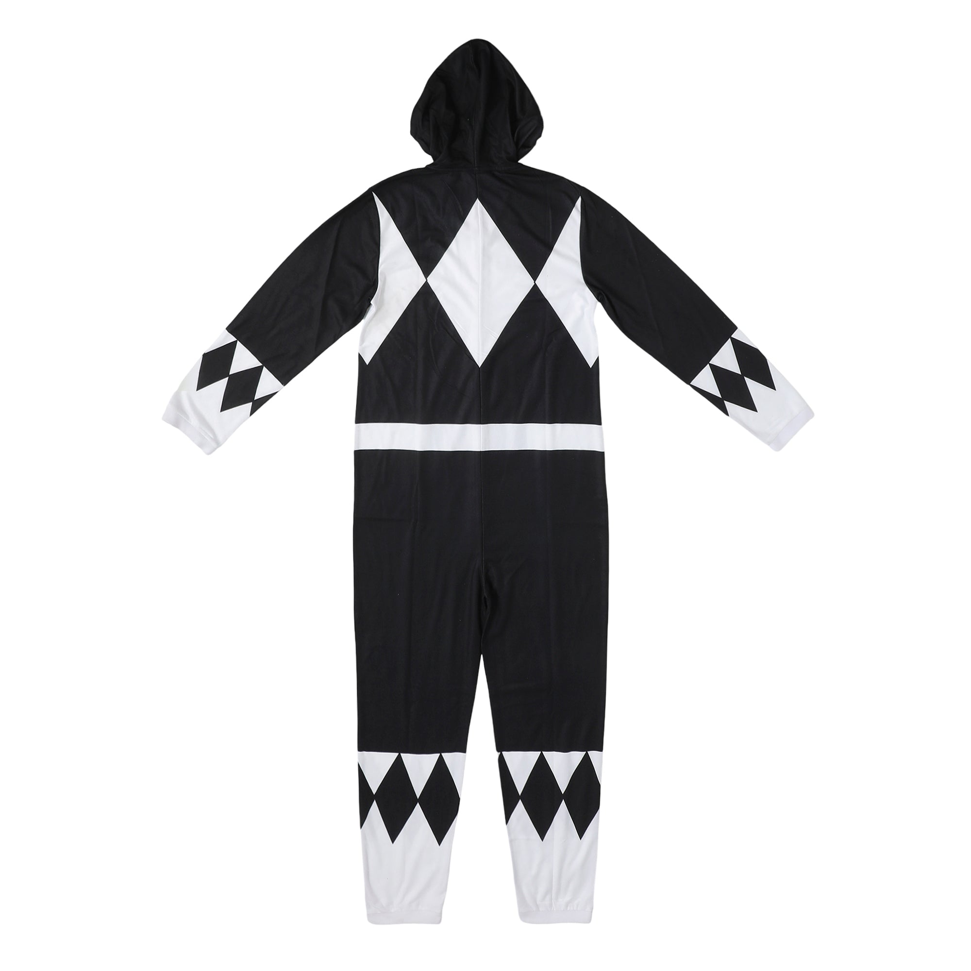 Power Rangers Black Ranger Adult Long Sleeve Hooded Cosplay Onesie Costume Union Suit