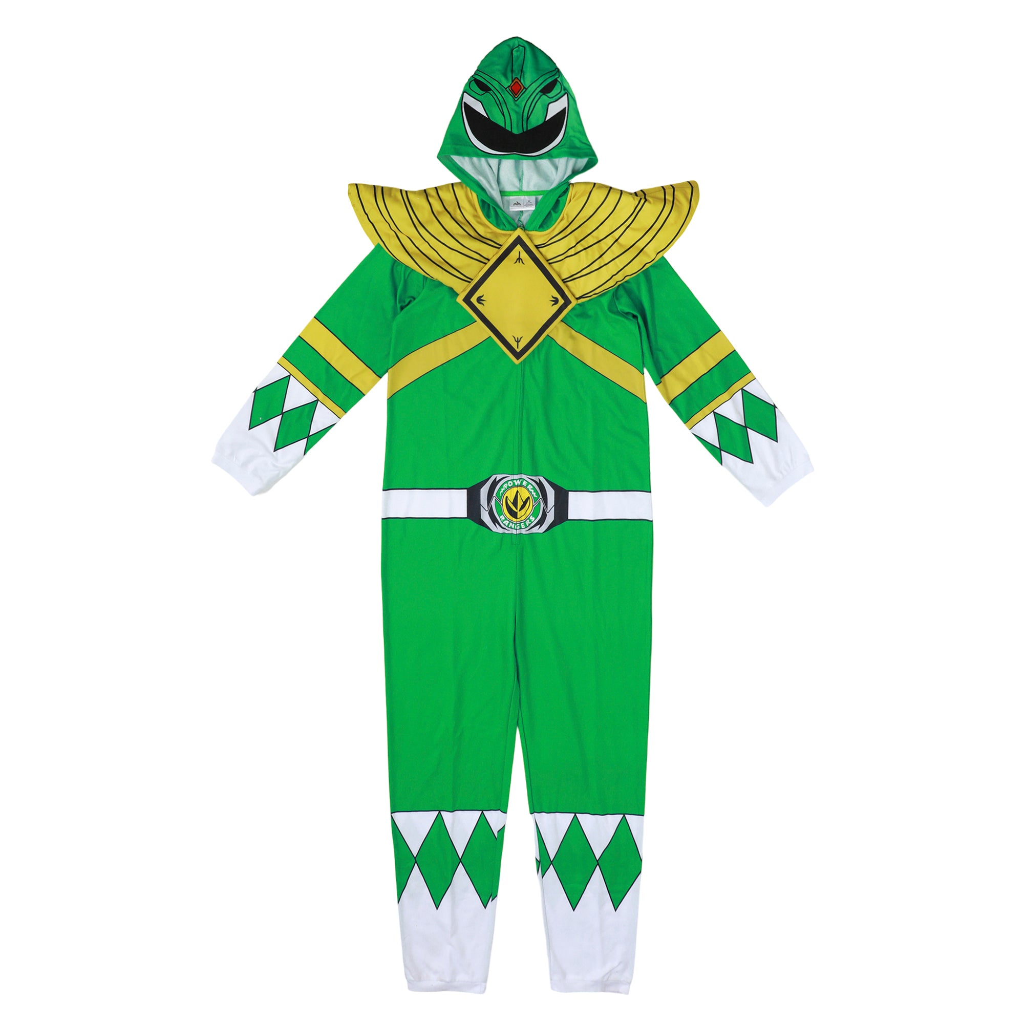 Power Rangers Green Ranger Adult Long Sleeve Hooded Cosplay Onesie Costume Union Suit